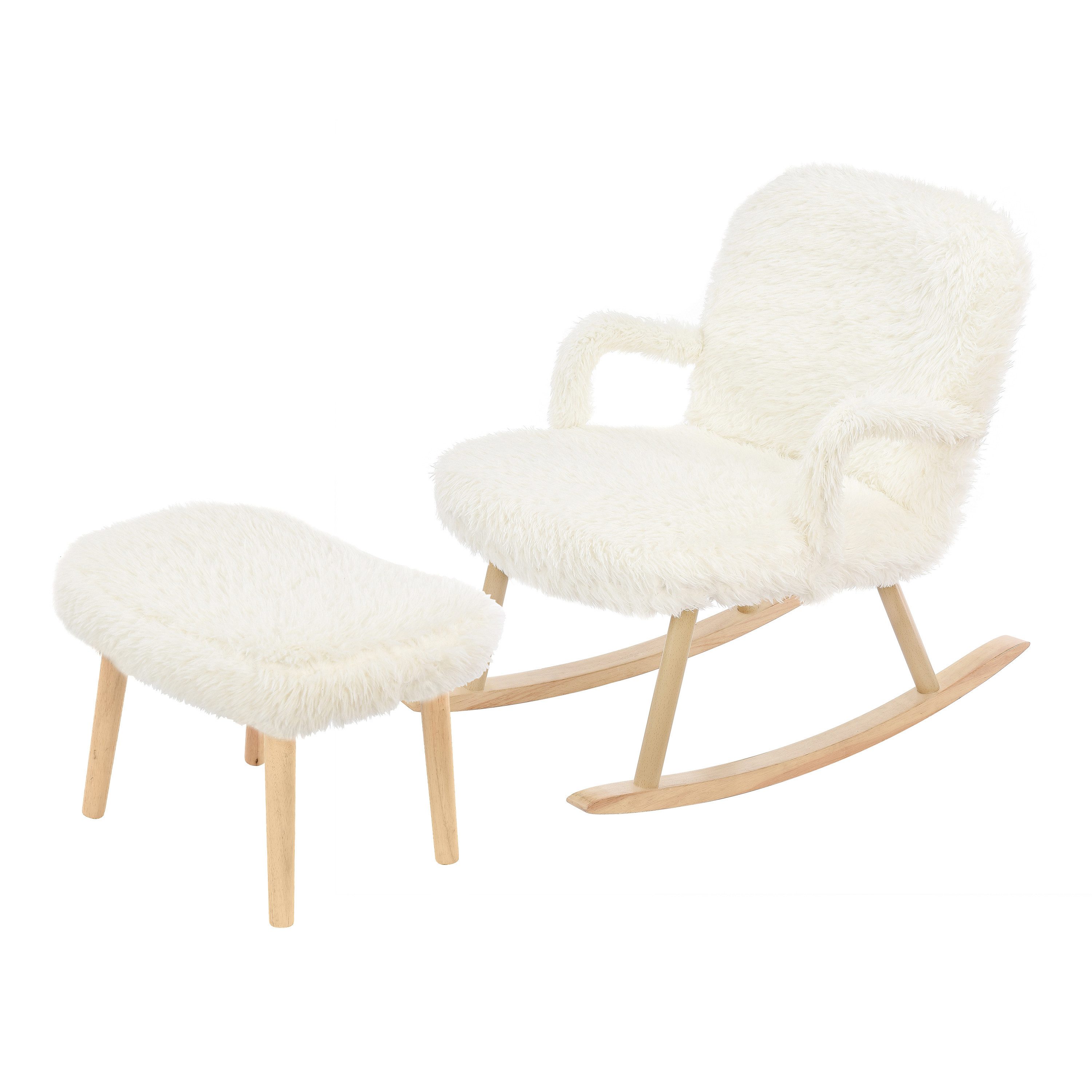 FUROKOY Schaukelstuhl Beige Stillsessel Relaxsessel Schaukelsessel günstig online kaufen