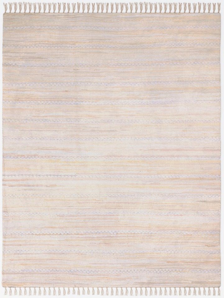 Teppich Nickelberg, Home affaire, rechteckig, Höhe: 10 mm, reine Baumwolle,  handgewebt, mit Fransen, aus recycelten Materialien