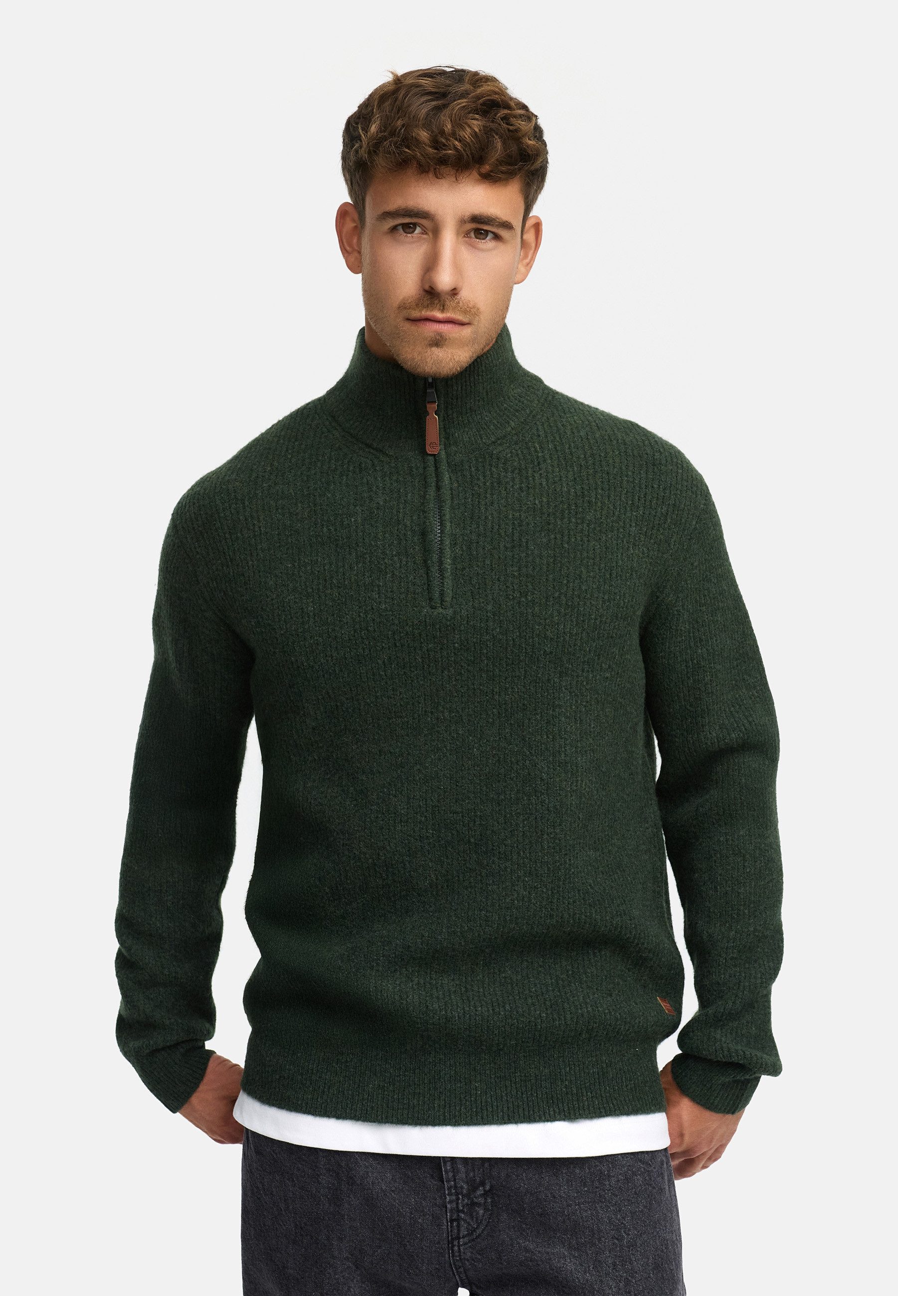 Indicode Strickpullover Herren INPeace Half Pullover Herrenpullover mit Ste günstig online kaufen