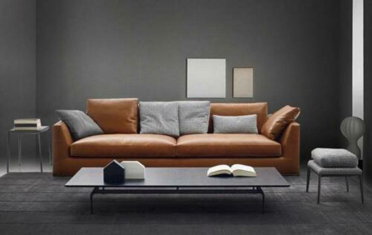 JVmoebel 3-Sitzer Sofa Dreisitzer Couch Polster Design Sofas Leder, Made in Europe