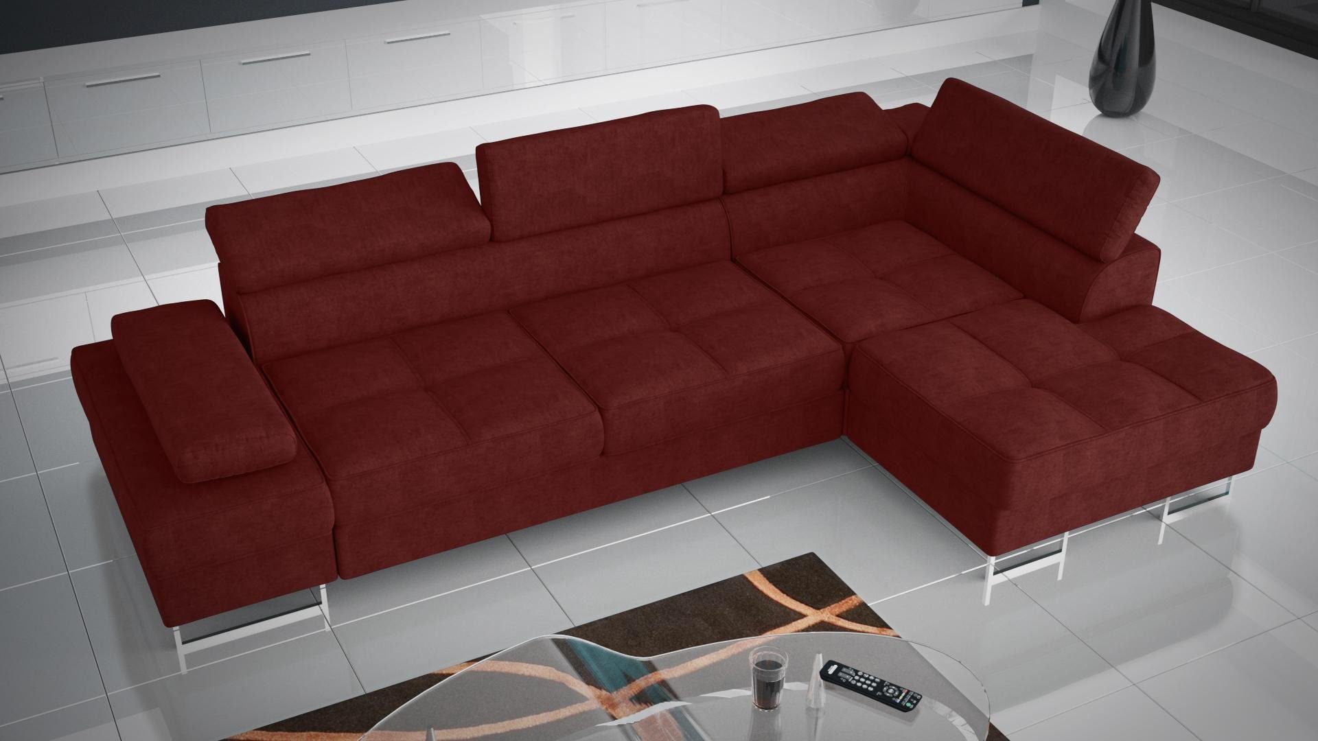 JVmoebel Ecksofa Sofas L Form Couch Design Made Sofa Europe in Wohnlandschaft Ecksofa, Polster Rot