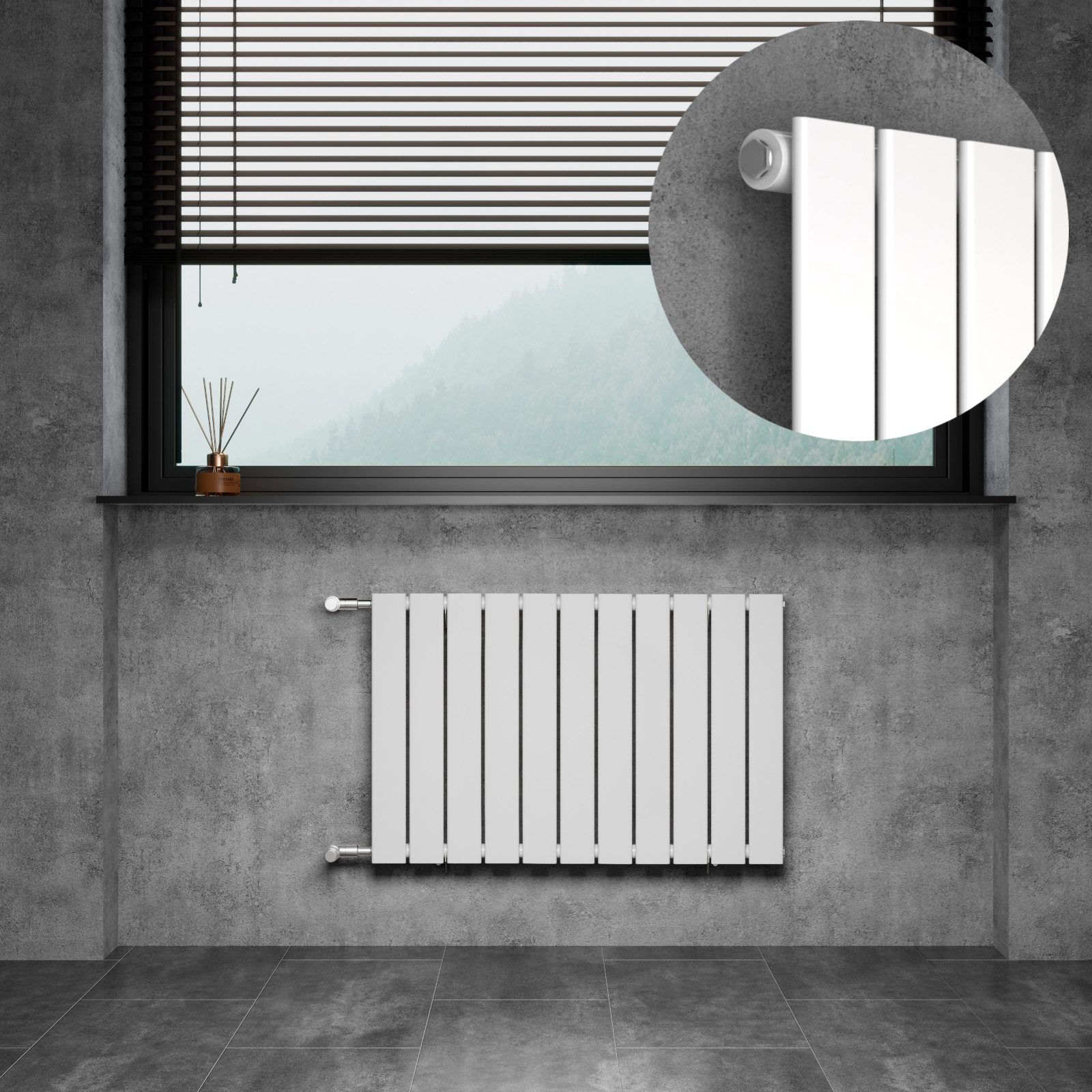 WITEN&NOCK Badheizkörper Flach Paneelheizkörper mit Seitenanschluss Nabenab günstig online kaufen
