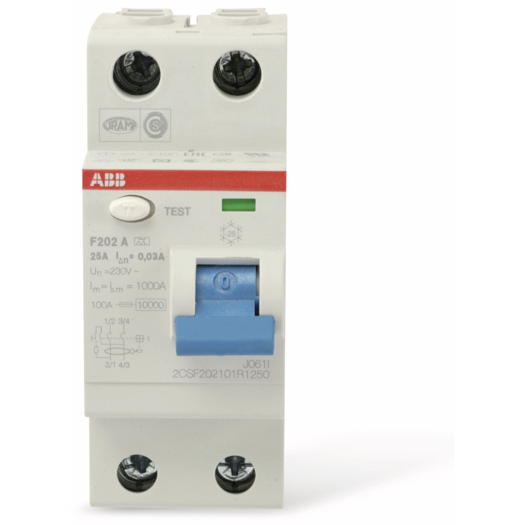 ABB Personenschutzstecker ABB Fehlerstrom-Schutzschalter F202A-25/0,03