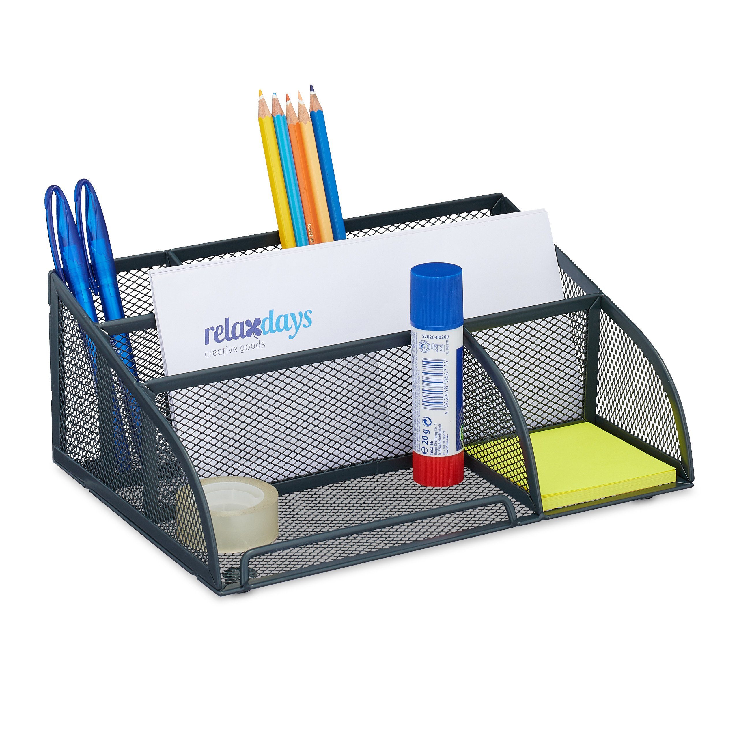 relaxdays Organizer Mesh im Design Schreibtisch Organizer