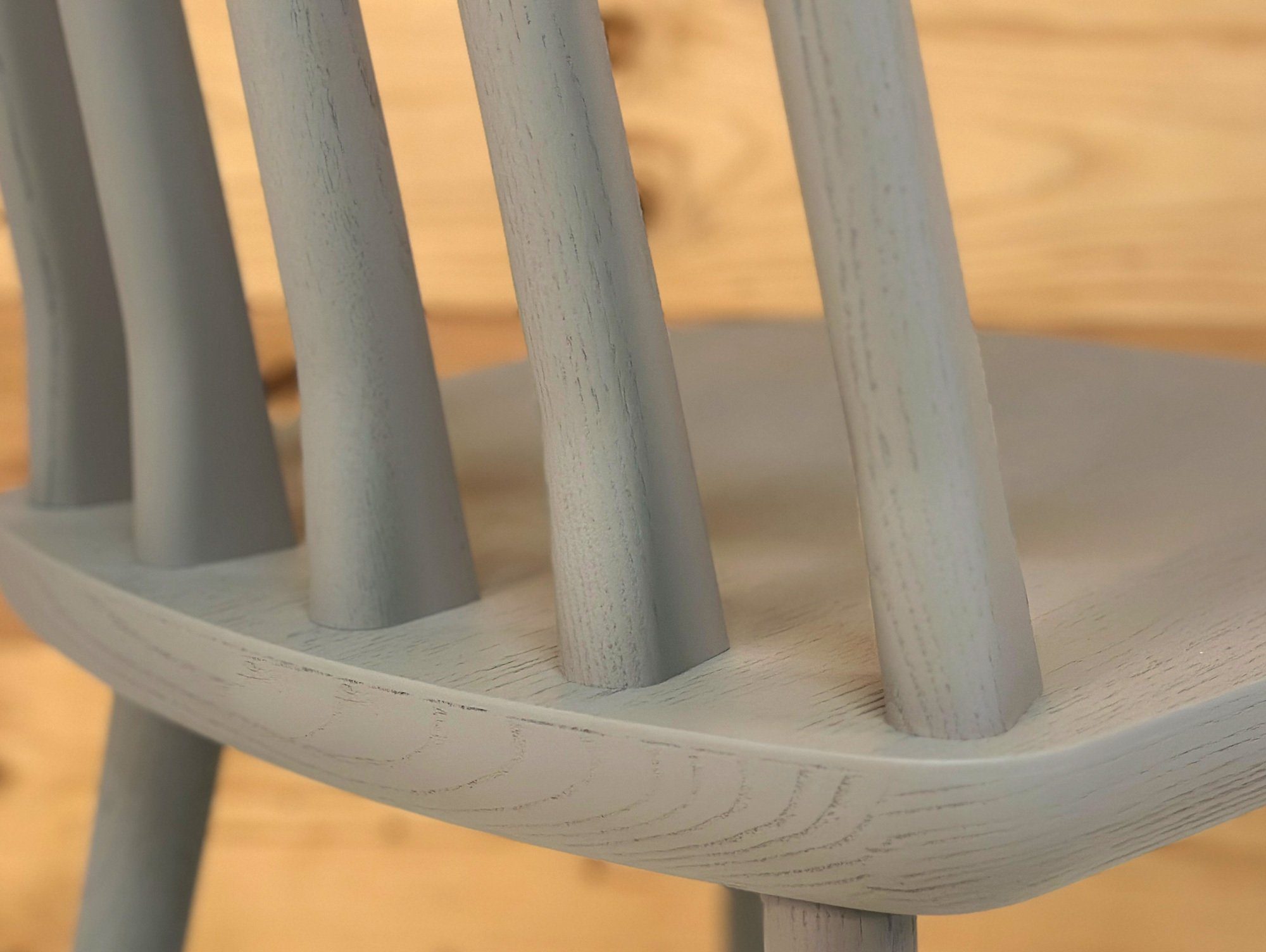 Moebel-Eins Material Massivholz, Esche CAMI Esszimmerstuhl, lackiert grau Holzstuhl,