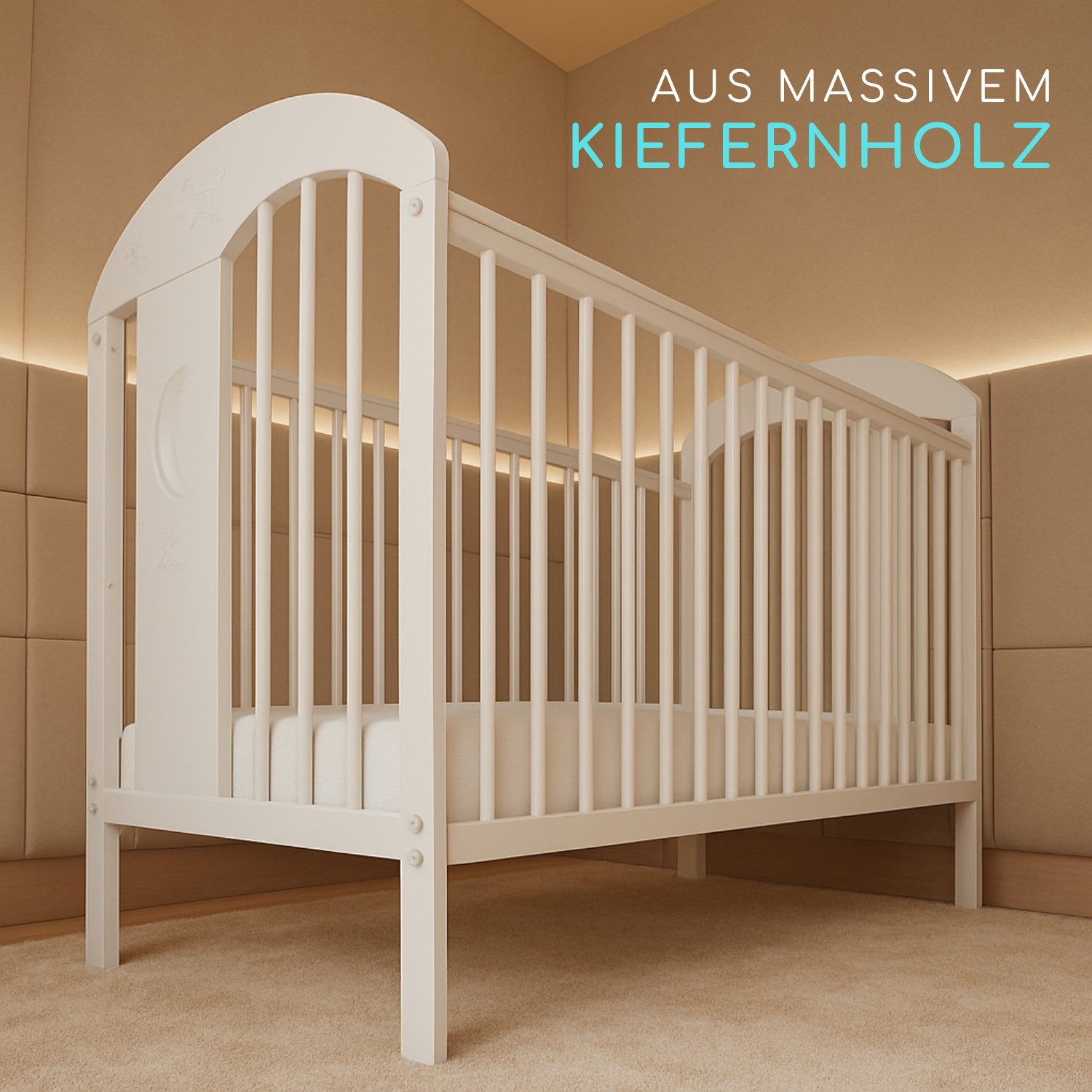 Alavya Home® Babybett Tonja, Gitterbett 60x120 günstig online kaufen