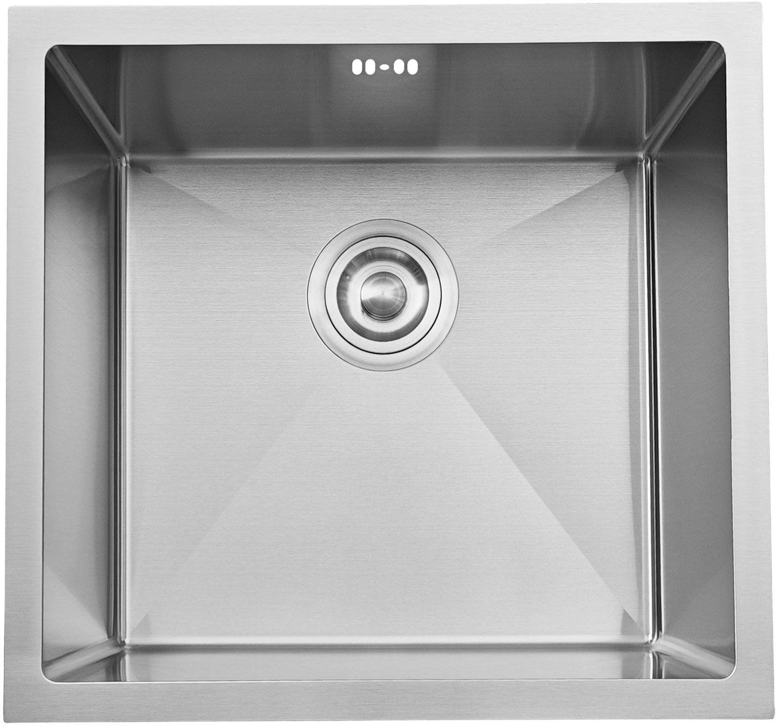 welltime Edelstahlspüle Stan, quadratisch, 45/45 cm, (Inklusive Ab -und Überlaufgarnitur)