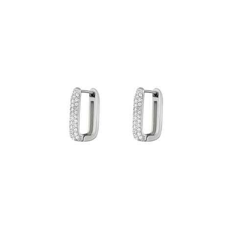 MyBeautyworld24 Paar Creolen Ohrringe Ohrhänger in Silber Modeschmuck Damen aus Edelstahl Shimmer