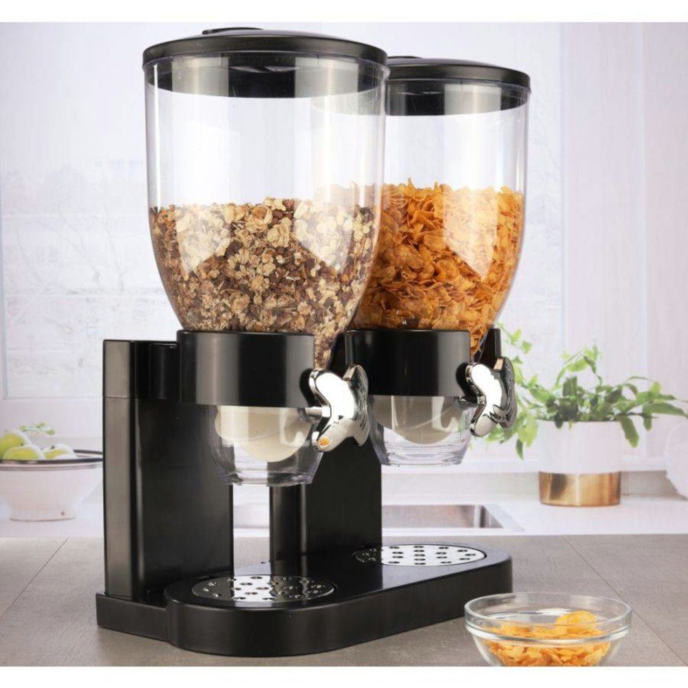 Haushalt International Müslispender, Kunststoff, 2 x 3,5 LITER SCHWARZ