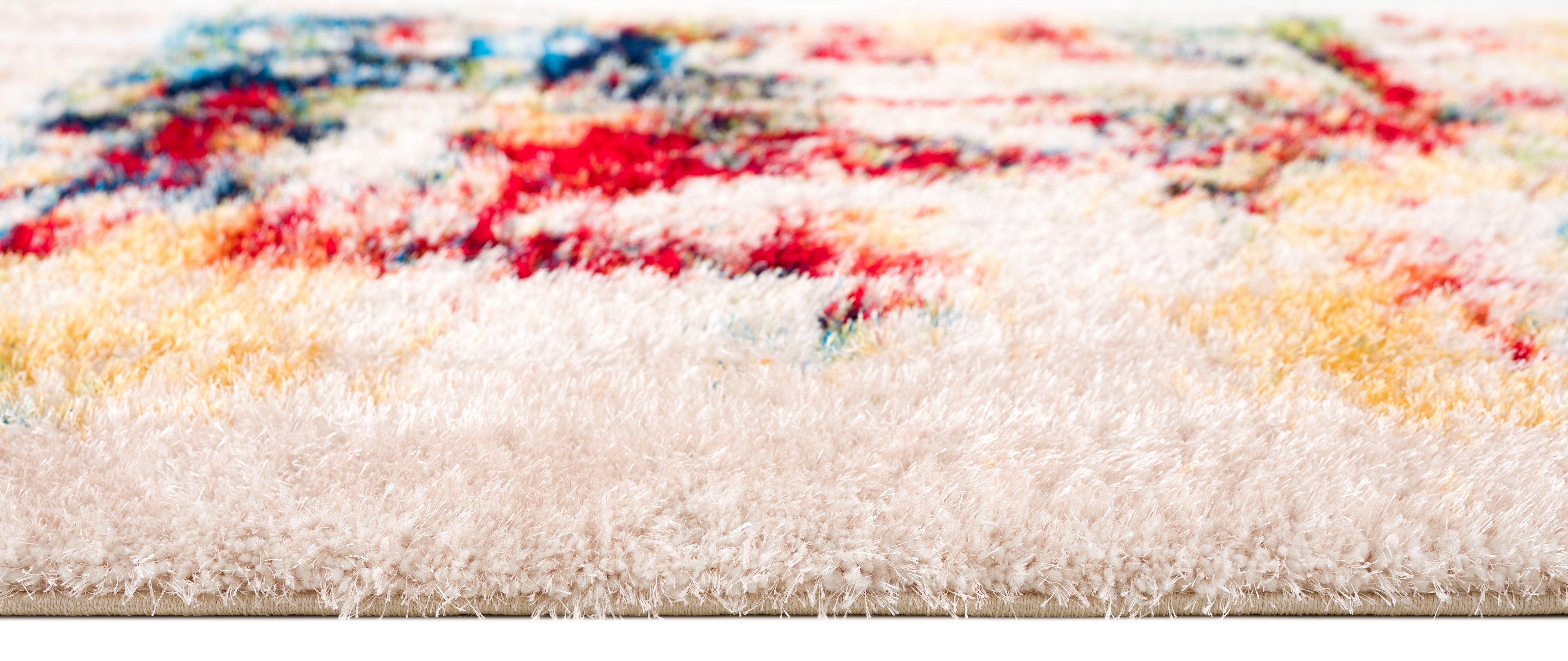 Hochflor-Teppich Design mm, Hennes, besonders und Leonique, Flor, Höhe: modernes weicher 43 abstraktes bunt, rechteckig,