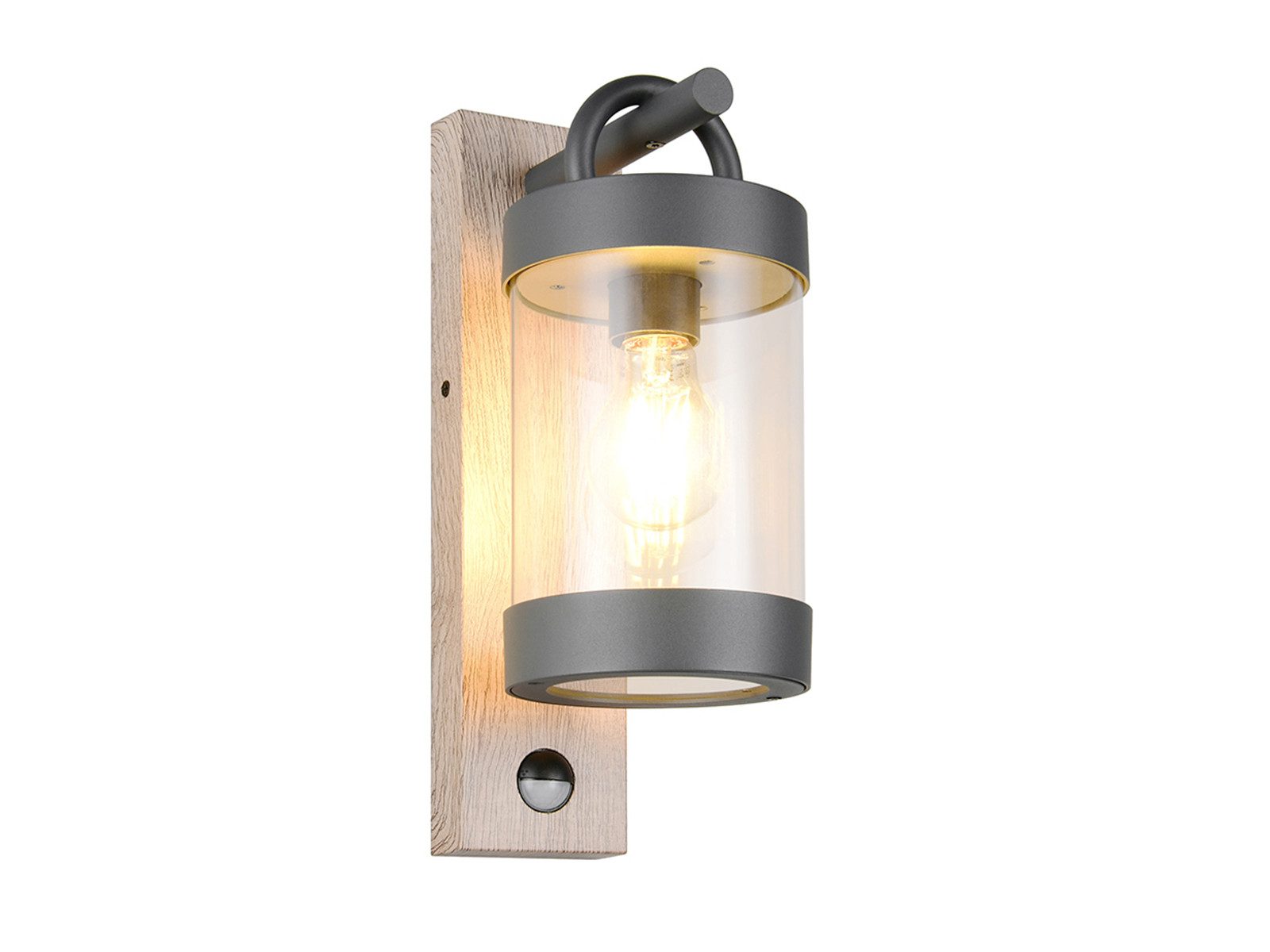 TRIO Leuchten LED Außen-Wandleuchte mit Bewegungsmelder, Höhe 33cm, Bewegungssensor, LED wechselbar, Warmweiß, Landhaus-Stil Wand Außenleuchte, Fassadenbeleuchtung inkl. E27 LED