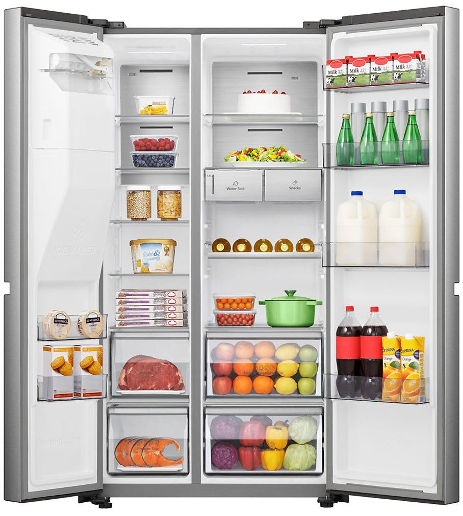 Hisense Side-by-Side RS818N4TIC, 179 cm hoch, 91 cm breit, MetalCooling, No Frost Plus, mit Wassertank, Wifi