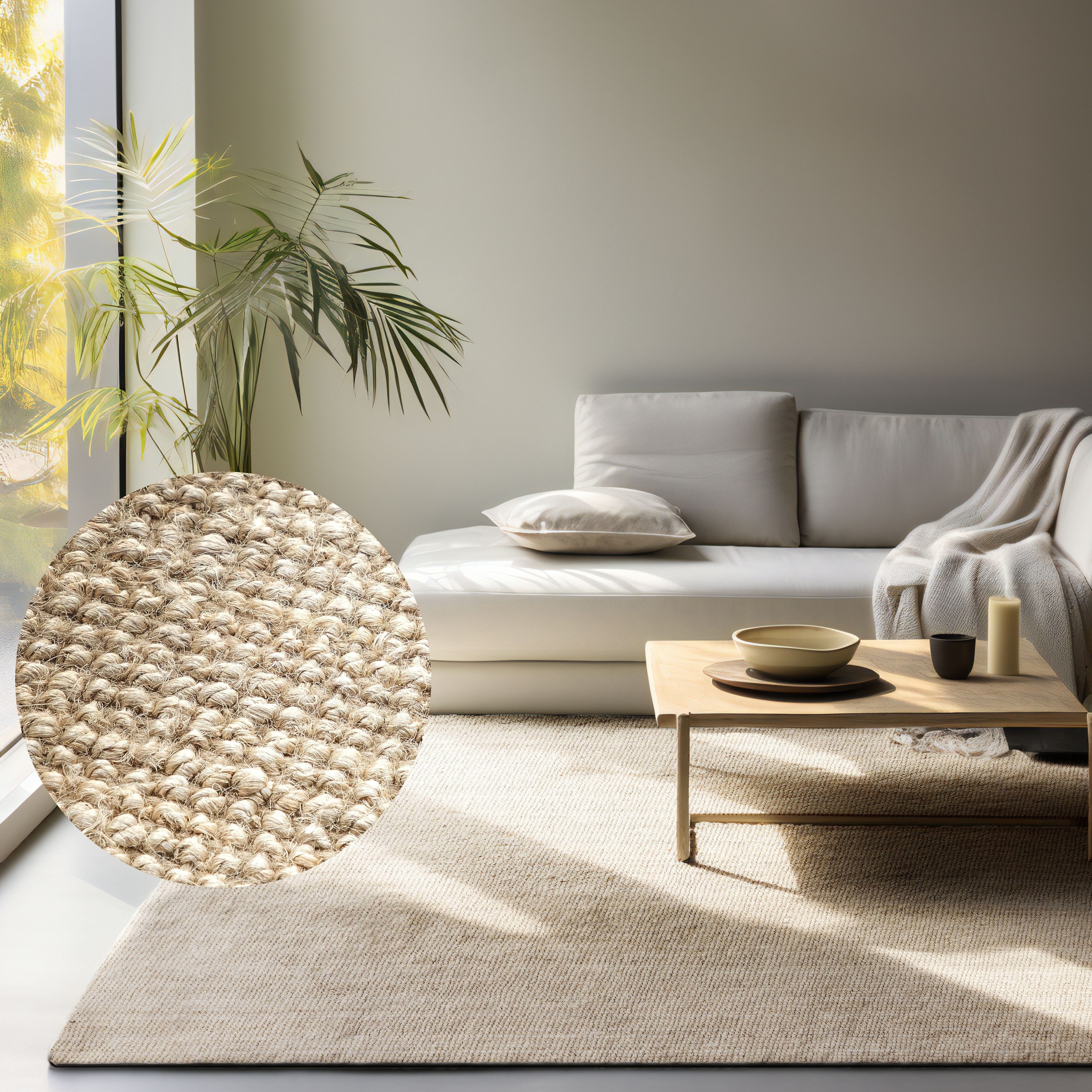 HANSE Home Teppich Jaipur Juteteppich, als Läufer und in Rund, rechteckig, Höhe: 10 mm, 100% Naturfaser, Wohnzimmer, Esszimmer, Schlafzimmer, GRS