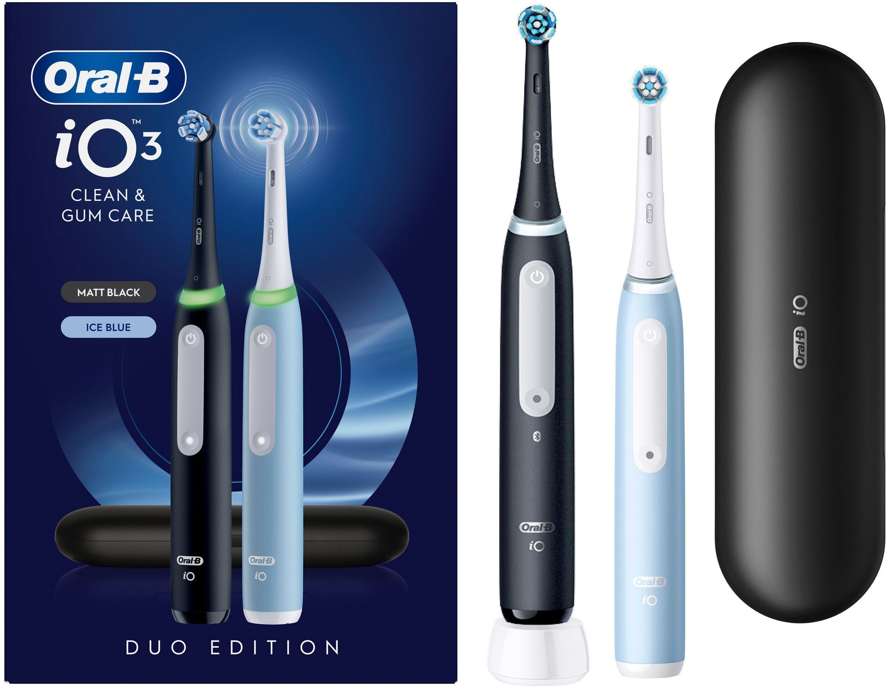 Oral-B Elektrische Zahnbürste iO Series 3 Doppelpack, Aufsteckbürsten: 2 St., Magnet-Technologie