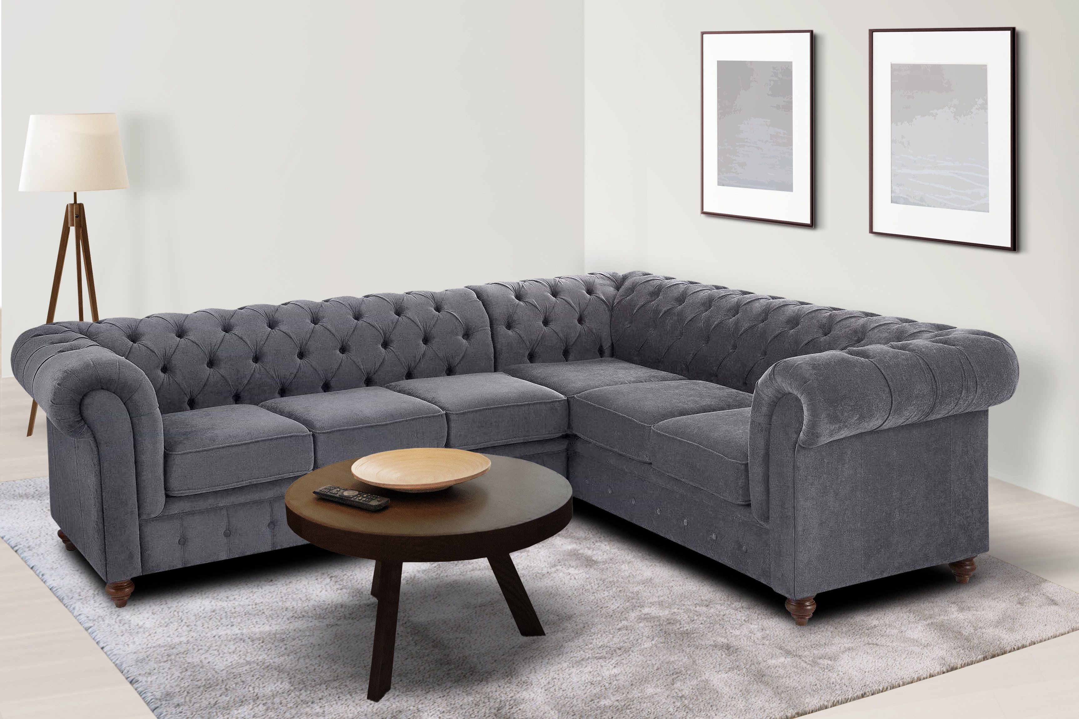Home affaire Chesterfield-Sofa Chesterfield Ecksofa, auch günstig online kaufen