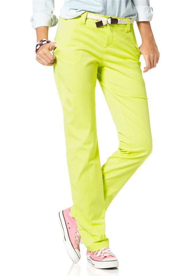 YESET Chinohose Damen Chinohose inkl. Gürtel günstig online kaufen