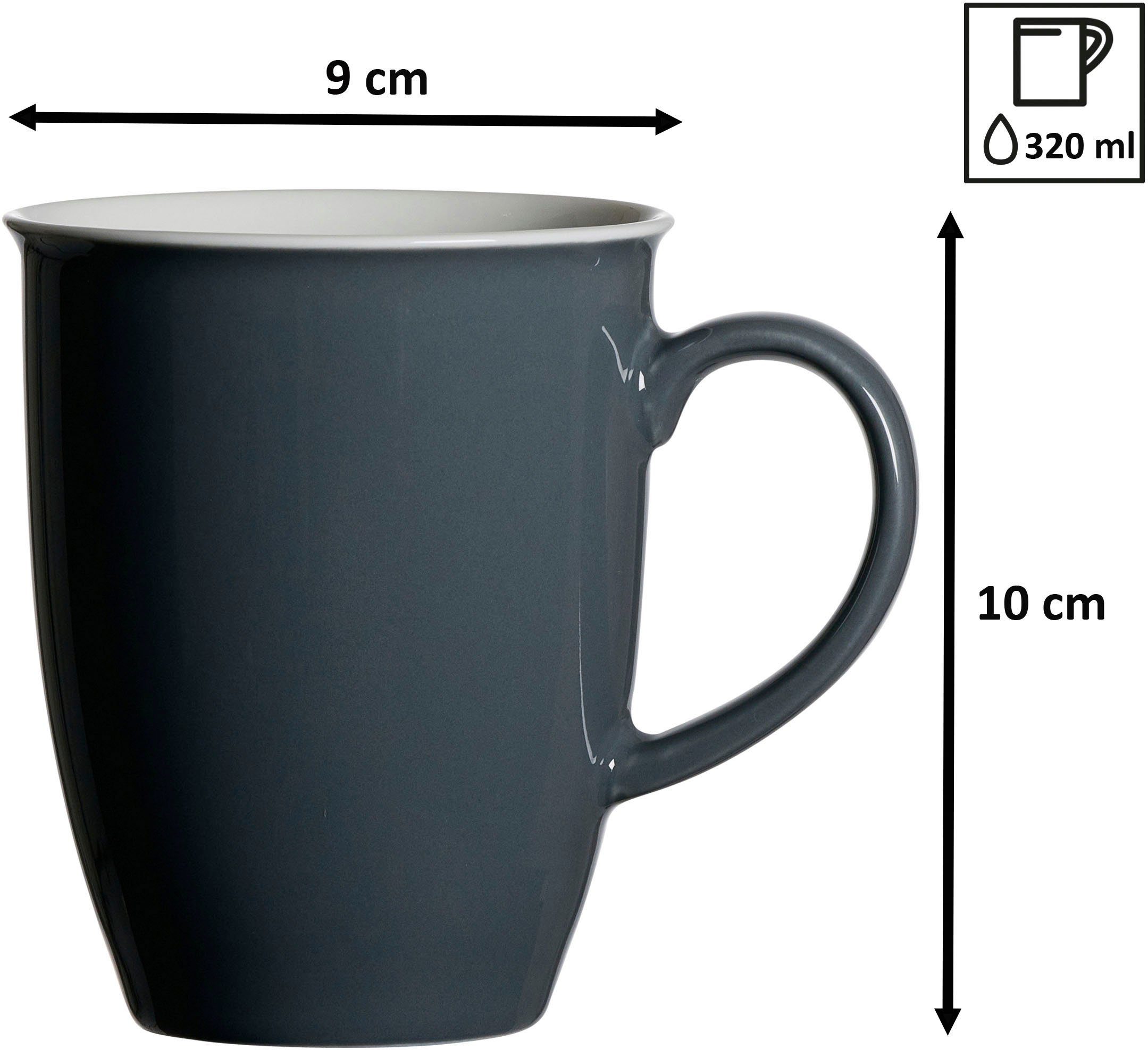Ritzenhoff & Breker Becher Doppio, 4-tlg., Porzellan, 4-teilig