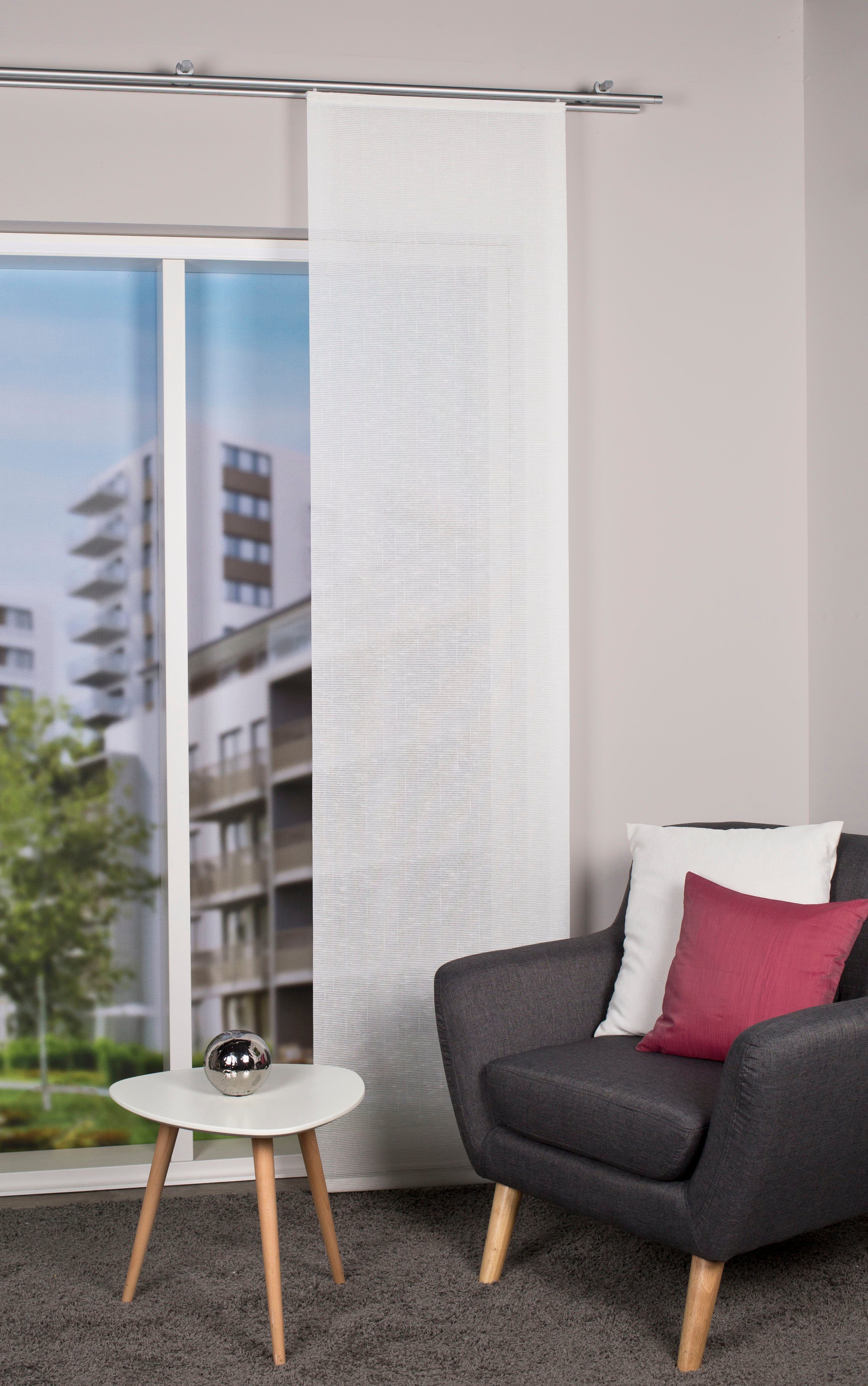 HOME WOHNIDEEN Schiebegardine BALTO (1 St), Paneelwagen, halbtransparent, H günstig online kaufen