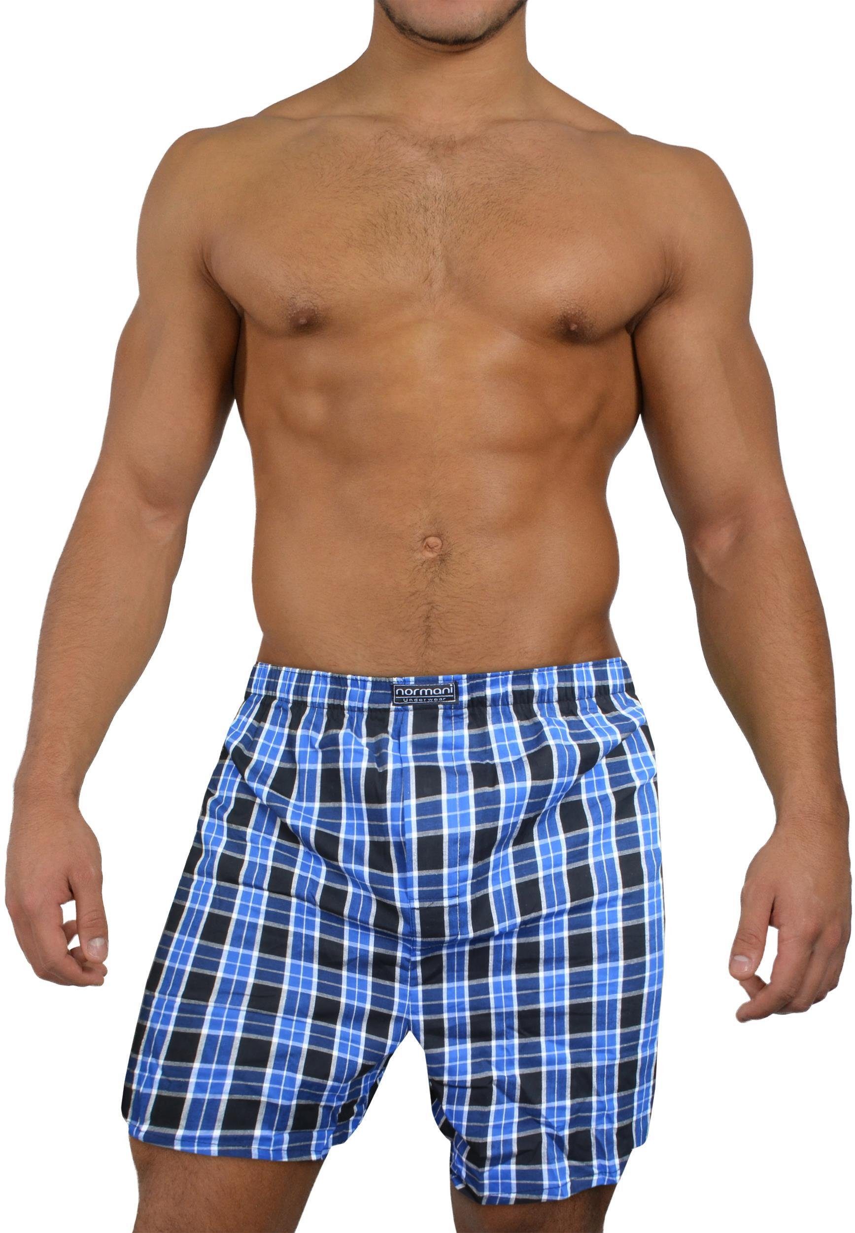 Boxershorts Web atmungsaktiver normani Aus Herren Stück Boxershorts 3 Blau/Schwarz Baumwolle