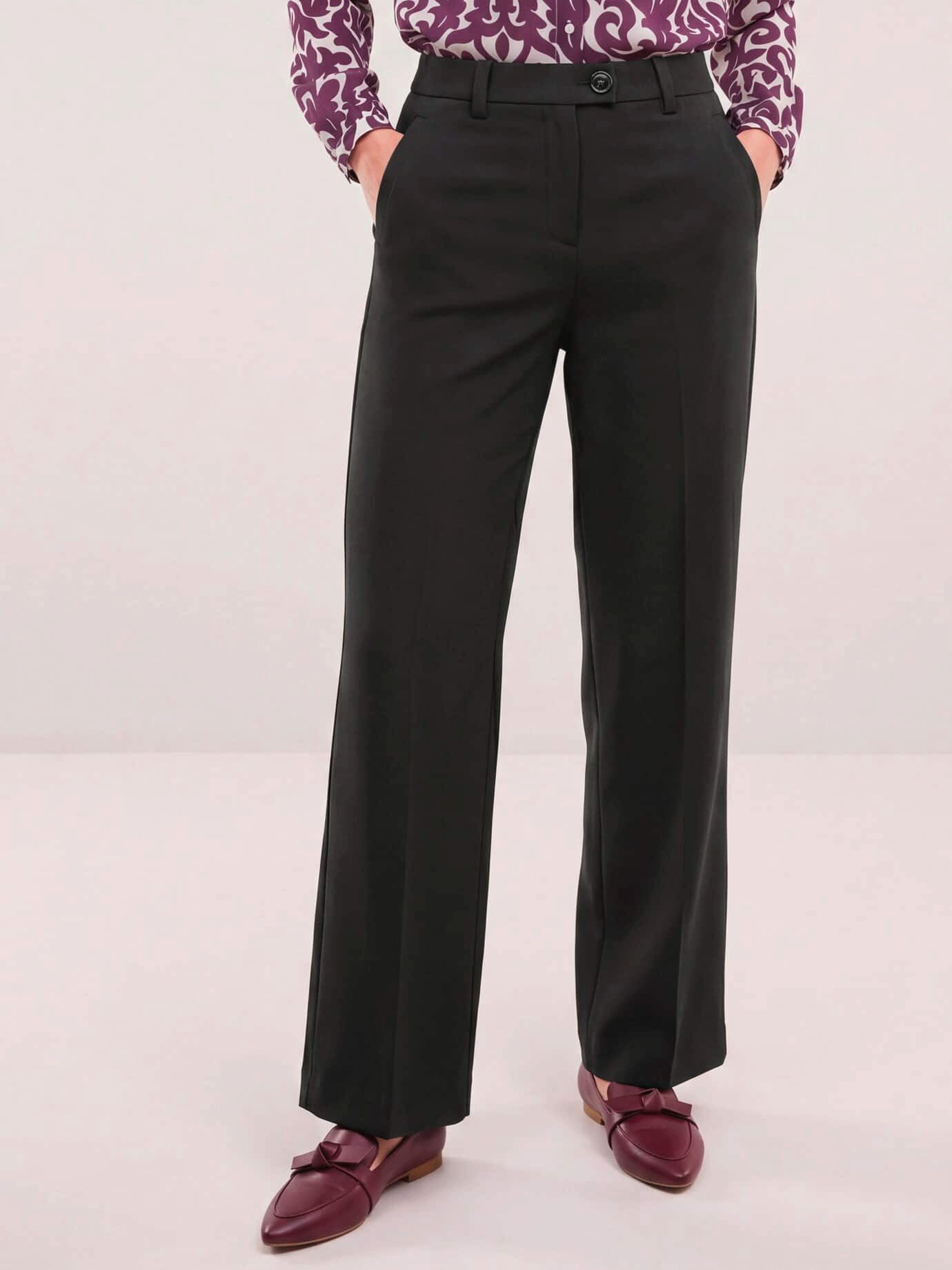 Walbusch Relaxhose Damen Kofferhose Deluxe Marlene knitterfrei Regular Fit Kurz Lang Festliche Twillhose aus Japan, Bi-Stretch, faltenarm, Flex-Bund
