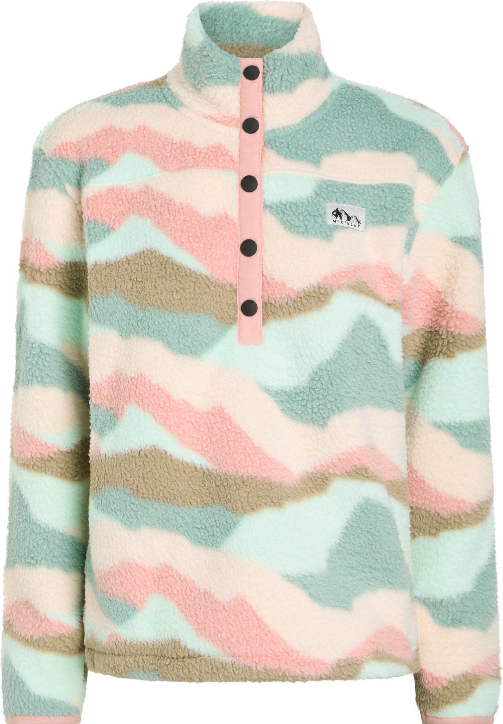 McKINLEY Fleecejacke Da.-Pullover Farrah HS W AOP/GREEN SMOKE