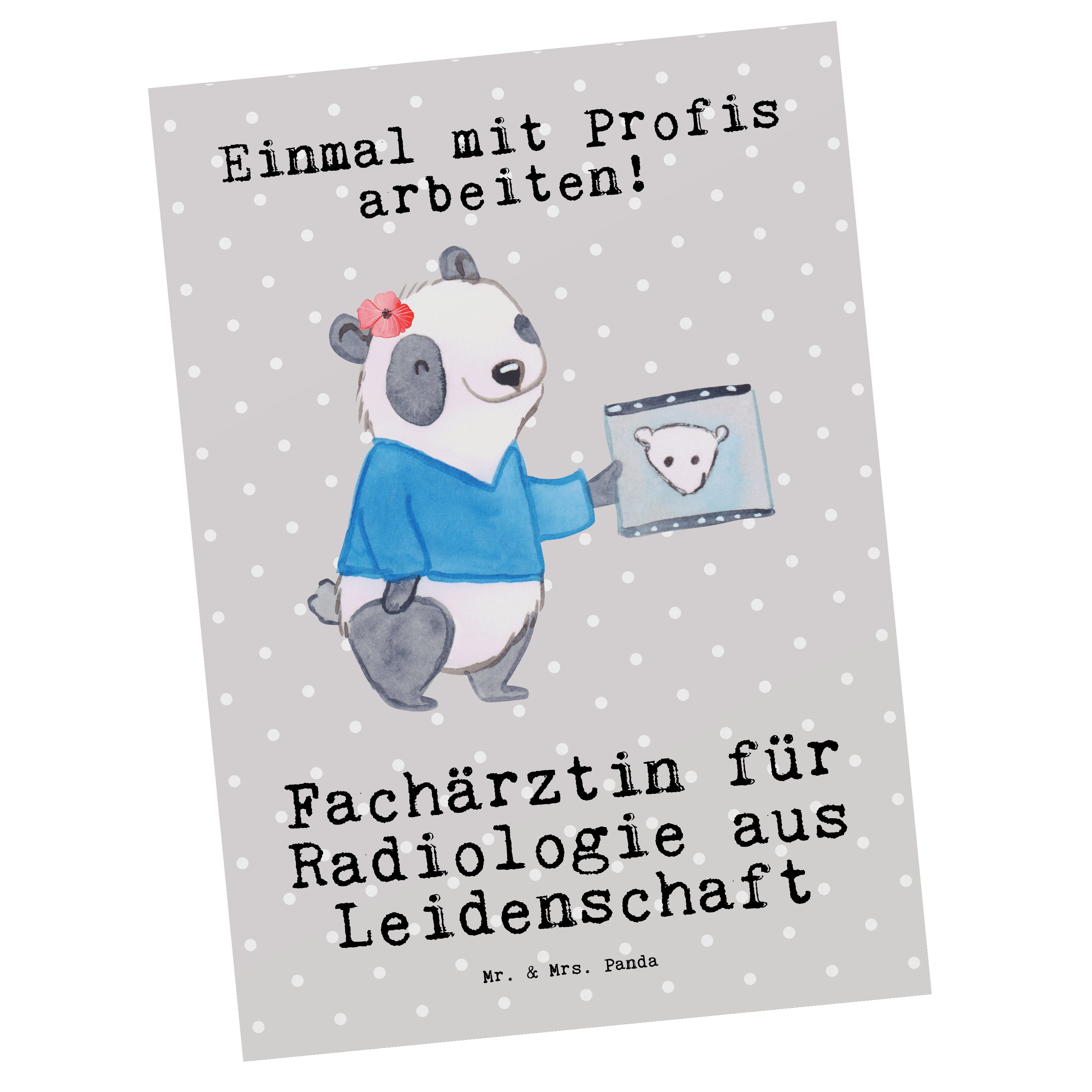 Postkarte Mr. Leidenschaft & Mrs. Fachärztin Grau - Radiologie Panda Geschenk Pastell für - aus