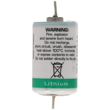 Saft SAFT LS14250CNA Lithium Batterie, Size 1/2 AA mit Lötdraht Batterie, (3,6 V)