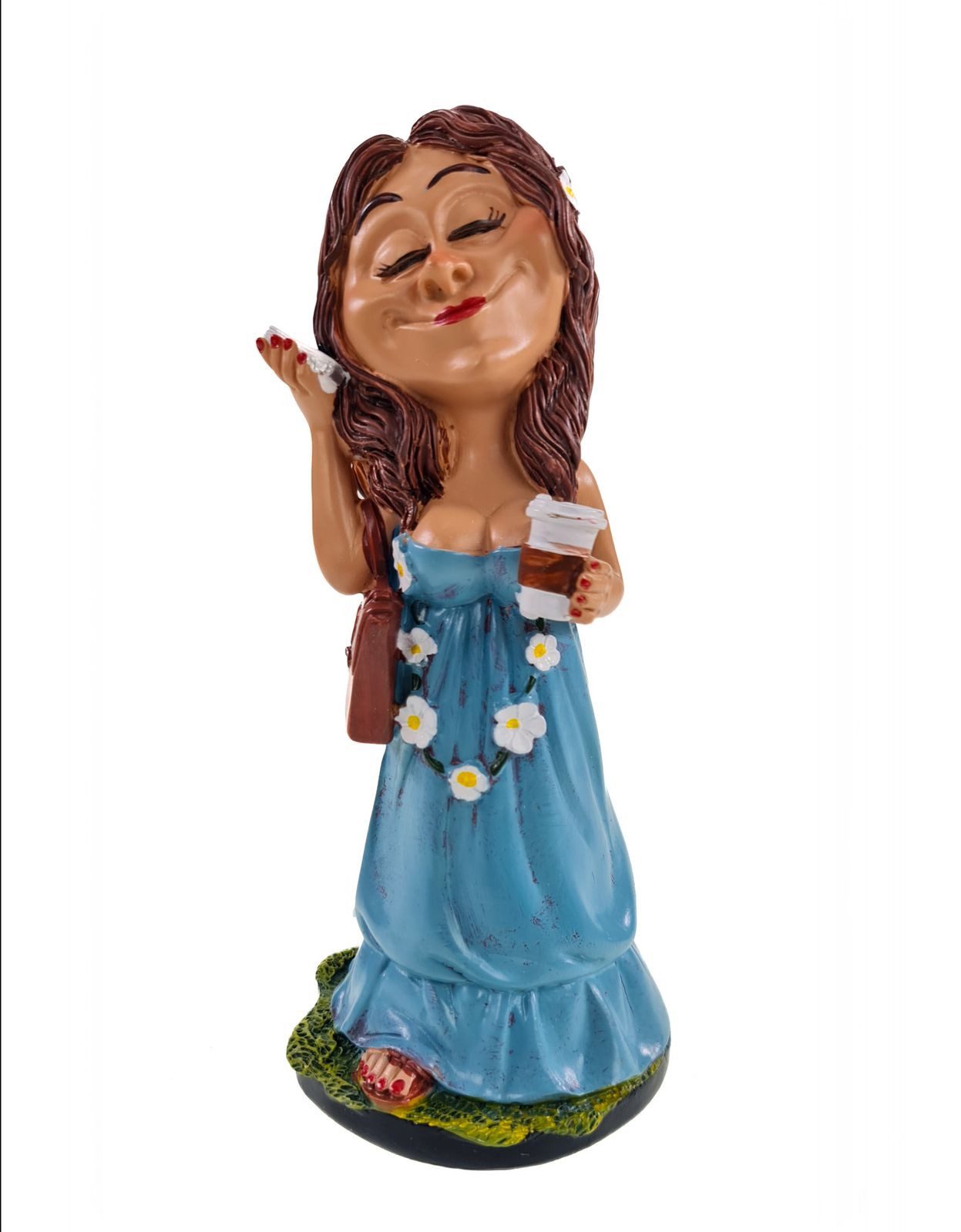 Vogler Dekofigur Funny Life It-Girl Figur mit Handy - Witzige Karikatur 17cm Statue
