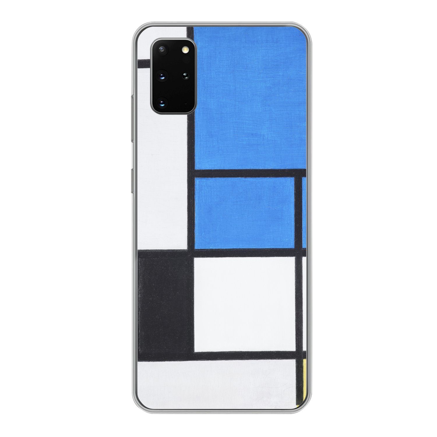MuchoWow Handyhülle für Samsung Galaxy S20 Plus Komposition mit Blau, Rot, Schwarz, Gelb u, Phone Case, Silikon, Schutzhülle Dünn