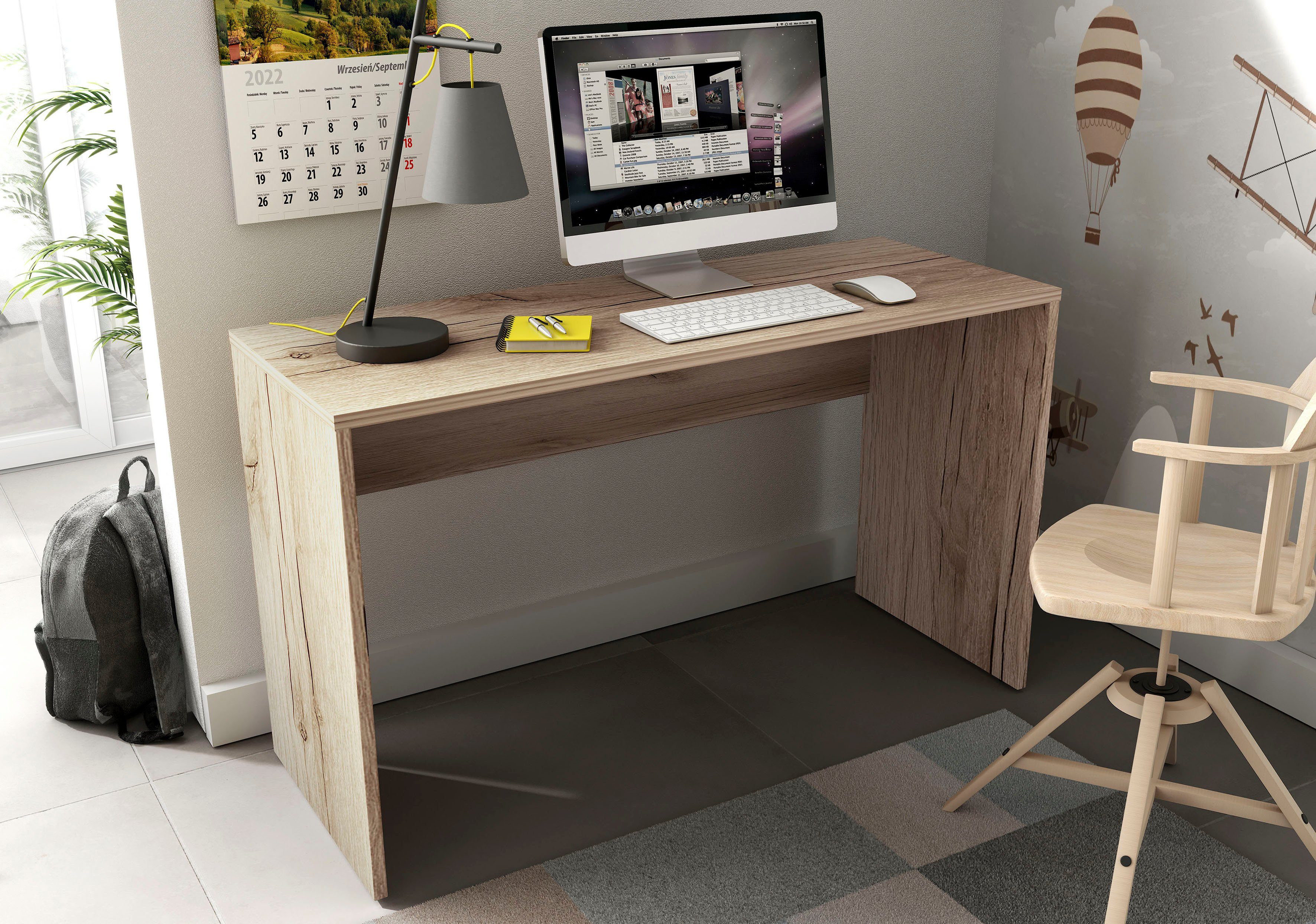 Home affaire Schreibtisch AGAPI, Breite 130, Computertisch im modernen Design & viel Arbeitsfläche