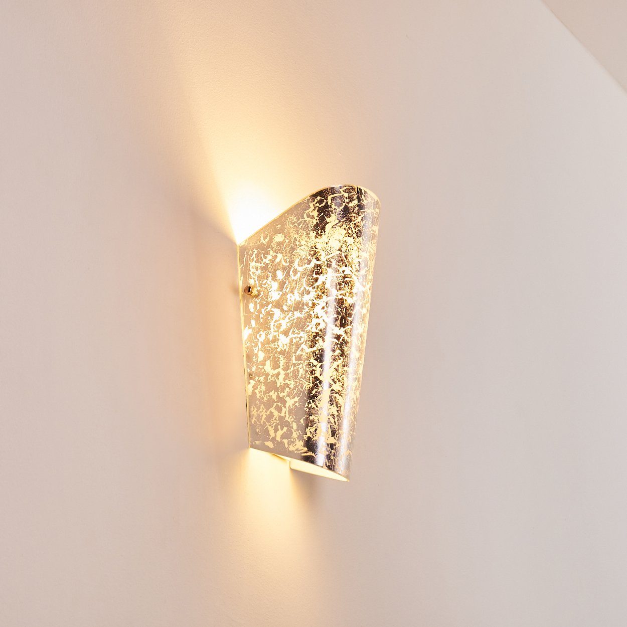 hofstein Wandleuchte mit Glas Wandspot Lichteffekt aus 1xE27, in Up&Down-Effekt, Silber, »Volvera« Leuchtmittel, ohne mit Wandlampe