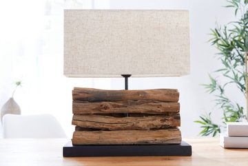 riess-ambiente Tischleuchte PERIFERE 40cm beige / natur, ohne Leuchtmittel, Wohnzimmer · Massivholz · Leinen · Maritim