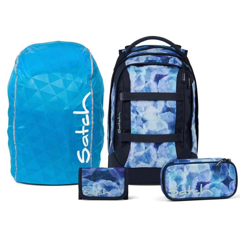 Satch Schulrucksack Pack (4tlg., inkl. Schlamperbox, Regenhülle und Geldbörse)