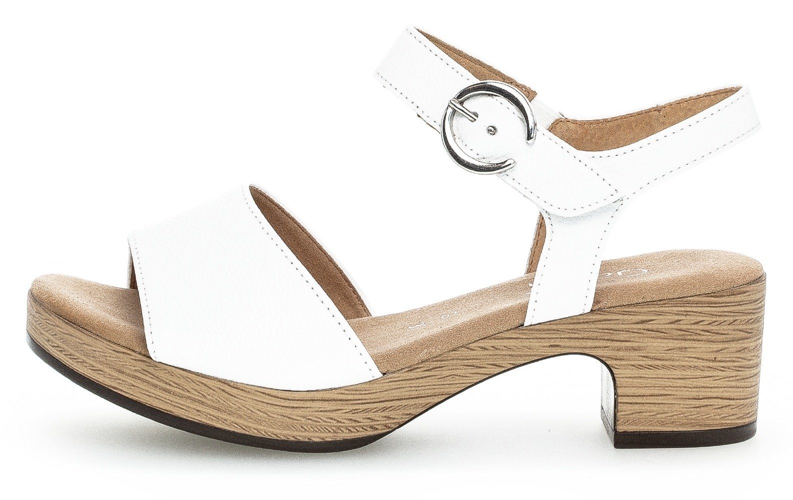 Gabor KRETA Sandalette, Blockabsatz, Sommerschuh, Sandale mit Zierschnalle, Weite G (weit)