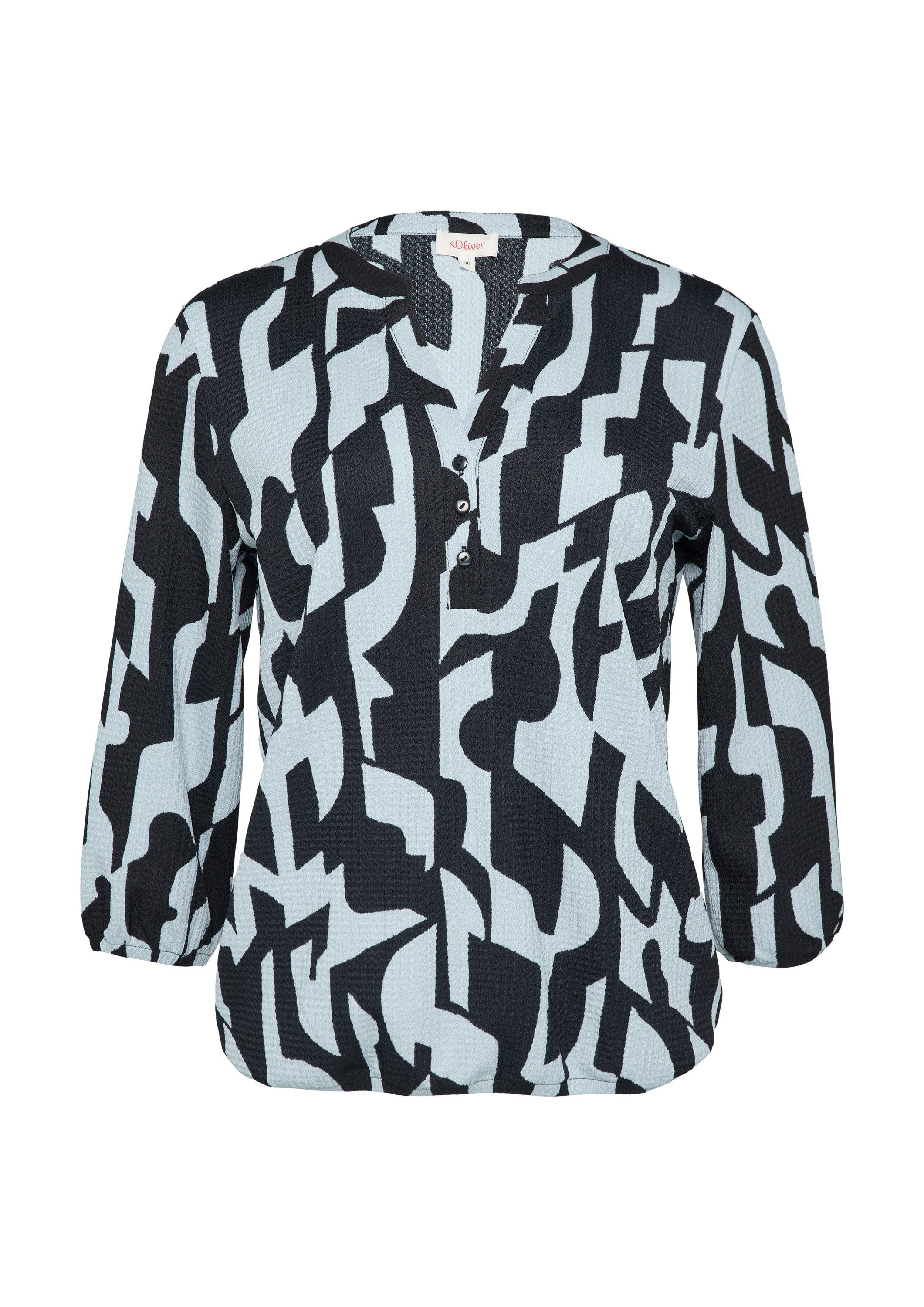 s.Oliver 3/4-Arm-Shirt T-Shirt Strukturiertes Blusenshirt mit günstig online kaufen