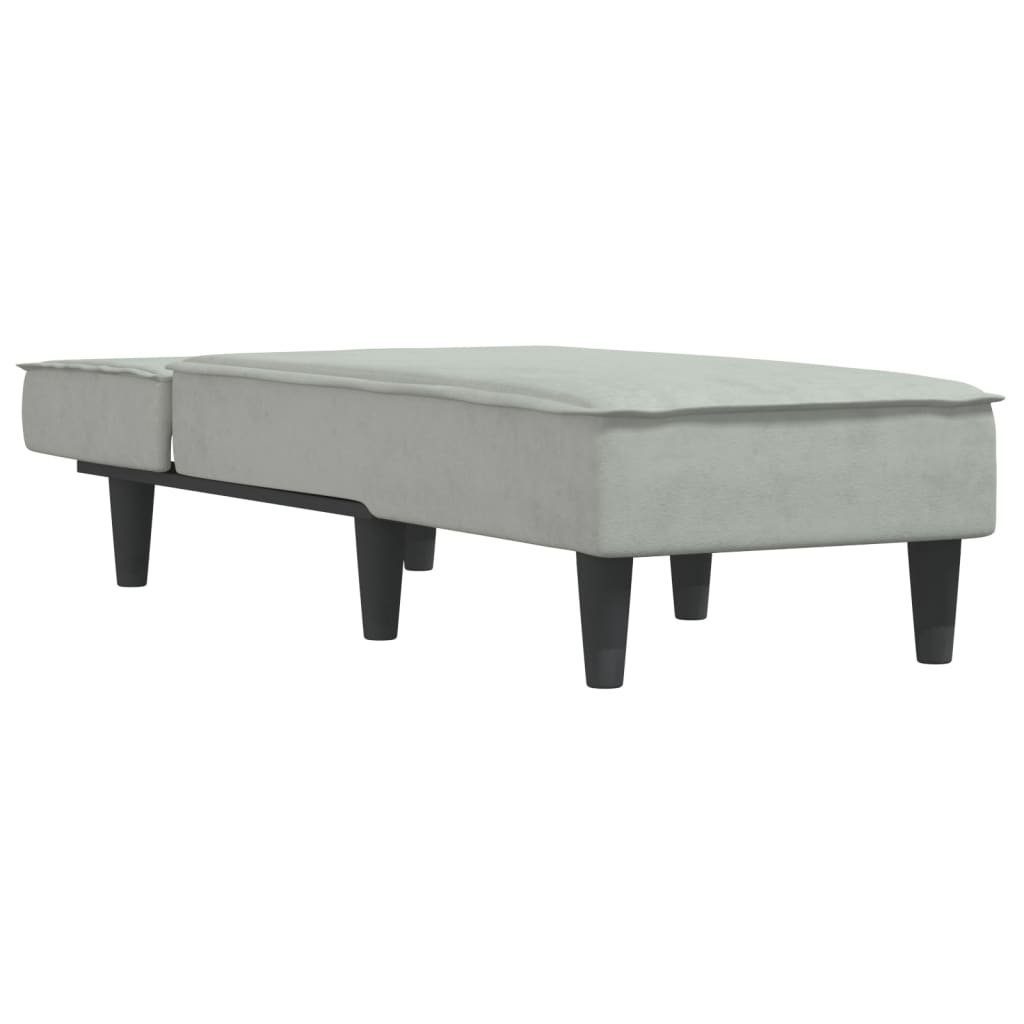 Chaiselongue vidaXL Samt, 1 Chaiselongue Hellgrau Teile