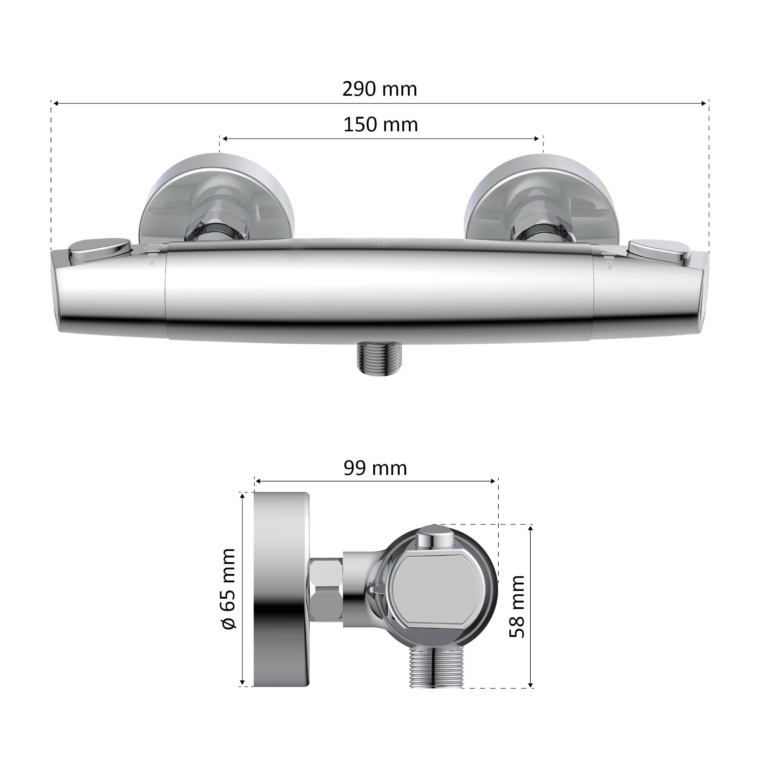 Thermostat Waschtischarmatur Mit Temperaturanzeige 20-50°C - 230mm Höhe