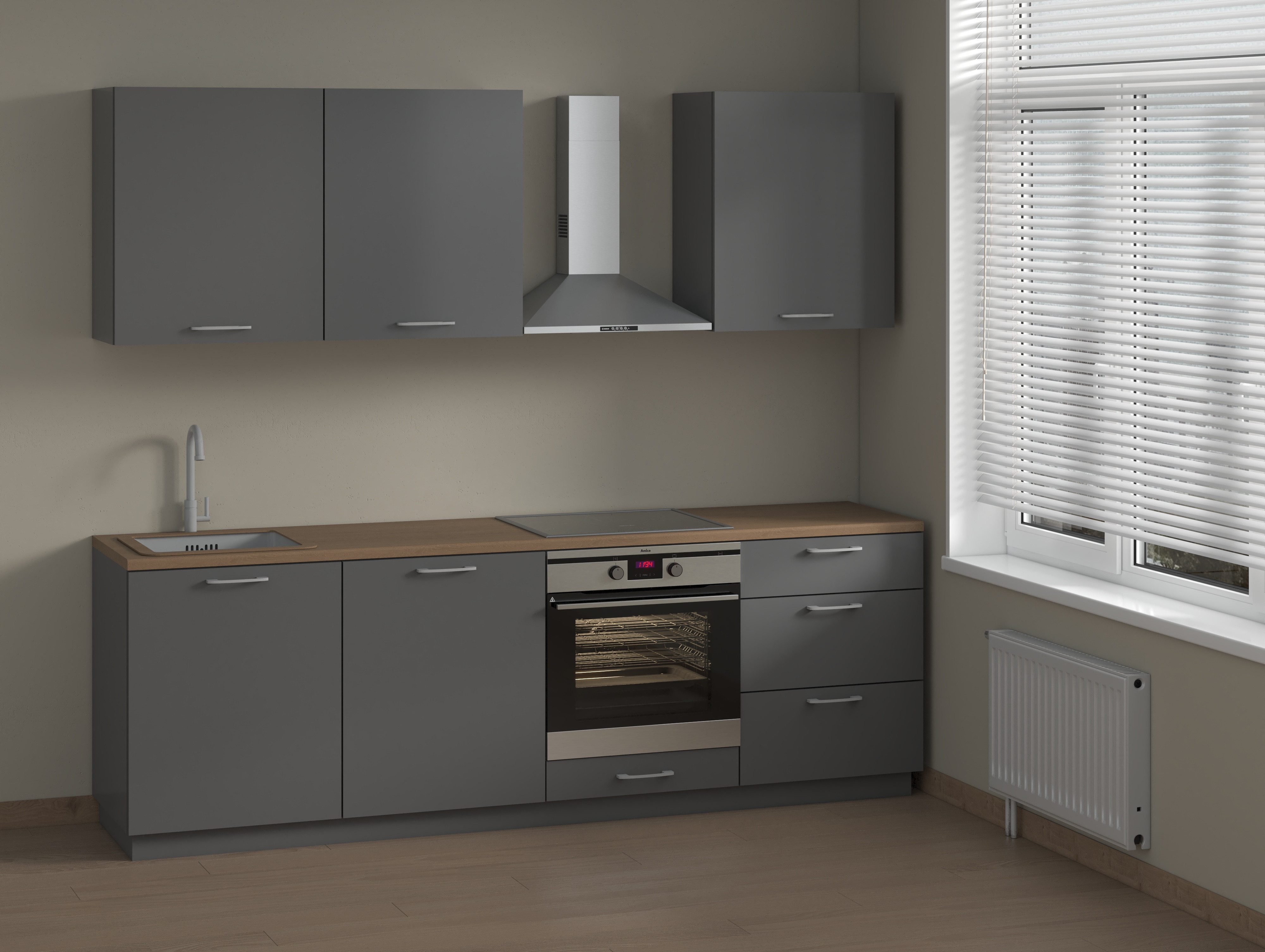 OMILI Küchenzeile ODION (Breite 240cm), (Neues Modell 2026), Fronten19 mm A günstig online kaufen