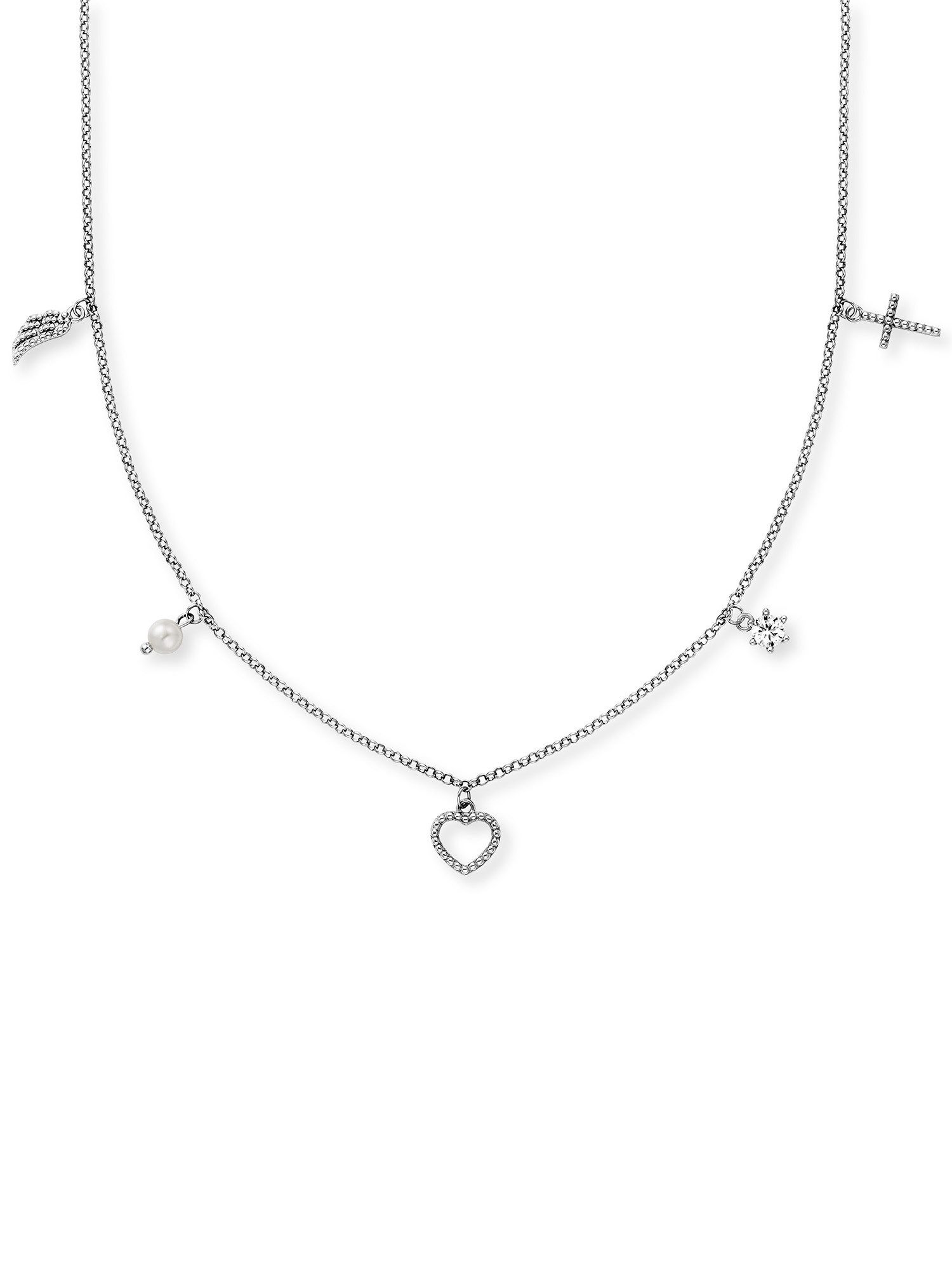 Engelsrufer Kette mit Anhänger Glaube Liebe Hoffnung, Made in Germany - mit Zirkonia (synth) - mit Süßwasserzuchtperle