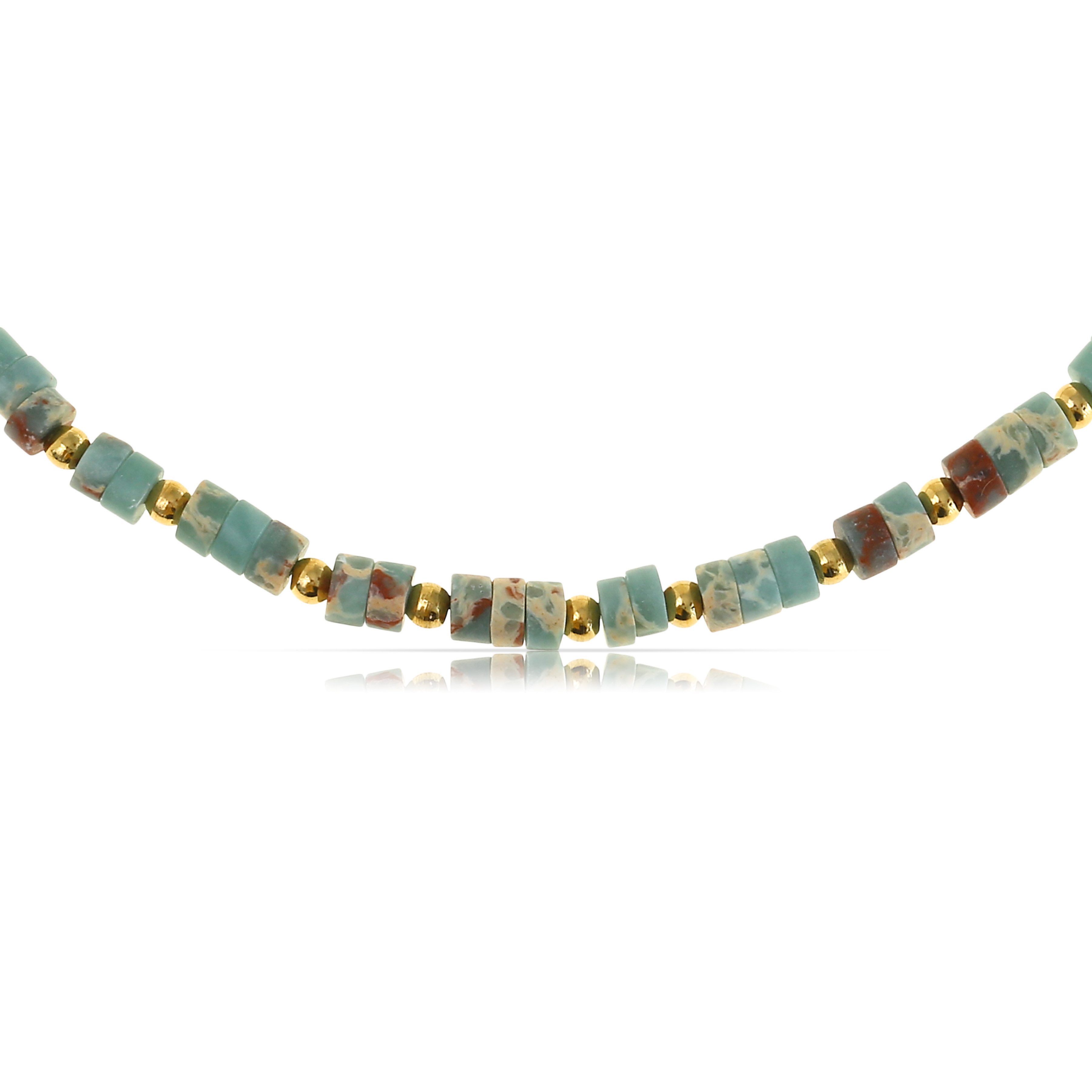 Made by Nami Perlenkette Damen Halskette bunt Naturstein verstellbar wasser günstig online kaufen