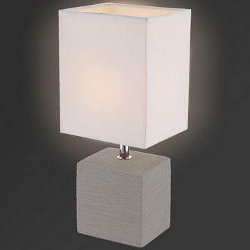 bmf-versand Tischleuchte Nachttischlampe 2er Set Braun Lampenschirm Tischlampe Stoff Weiß, mit Schalter, Schreibtischlampe, ohne Leuchtmittel, Lichtfarbe ist abhängig vom Leuchtmittel, Flur, Schlafzimmer, Wohnzimmer, Küche, Esszimmer