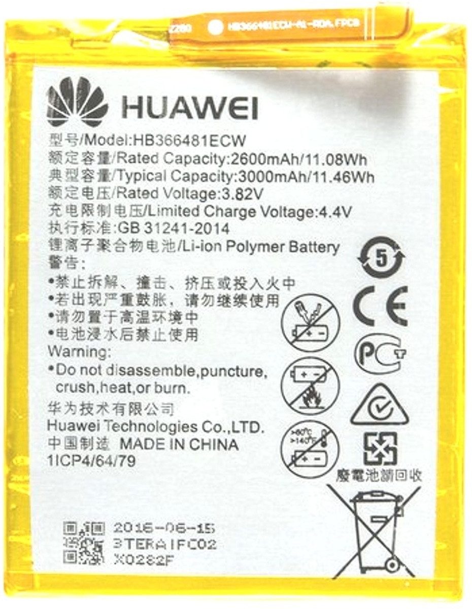 Akku für Huawei HB366481ECW Li-Pol 3,8 Volt 2900 mAh schwarz Handy-Akku