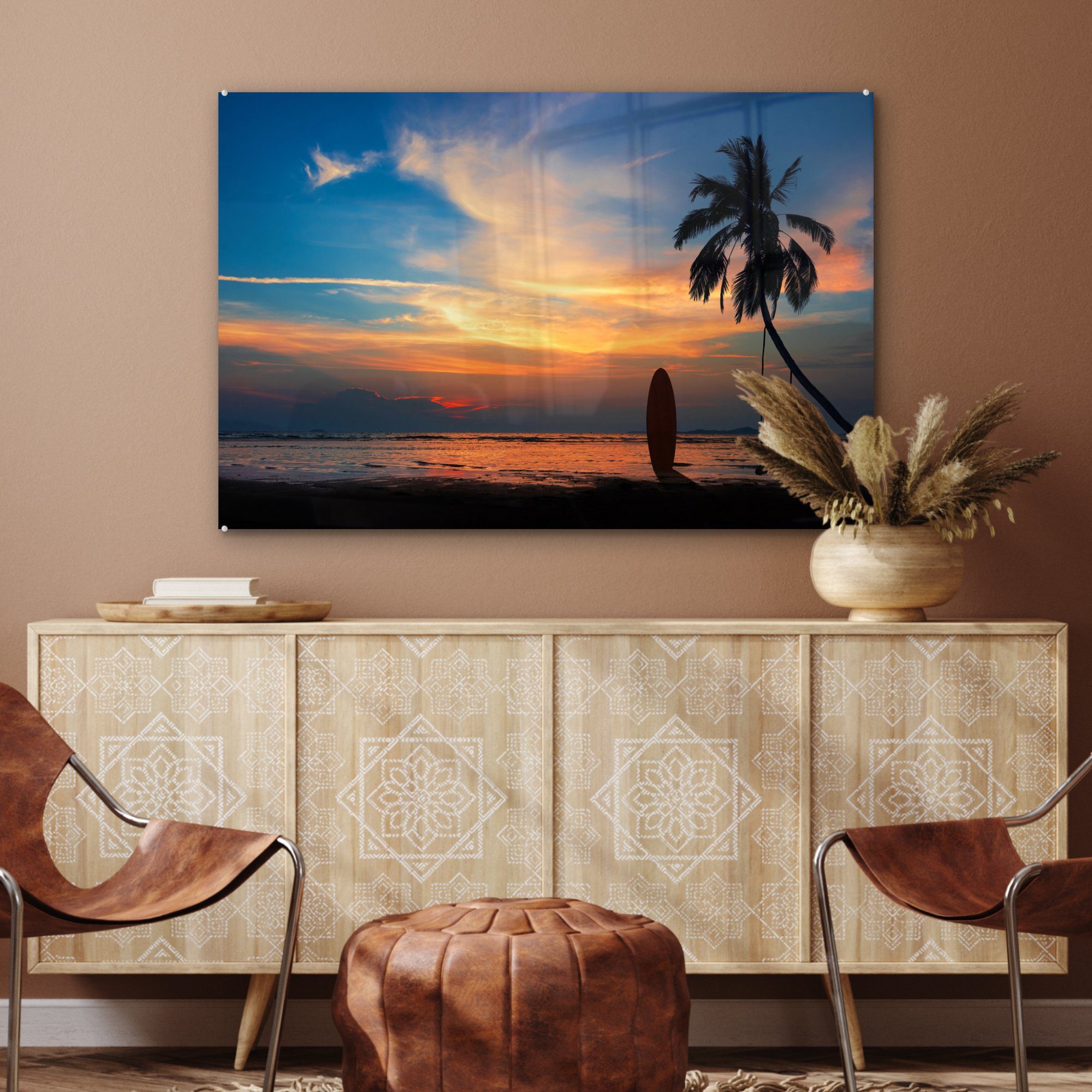 Wohnzimmer Sonnenuntergang Hawaii, Schlafzimmer St), (1 Acrylglasbild auf Acrylglasbilder MuchoWow &