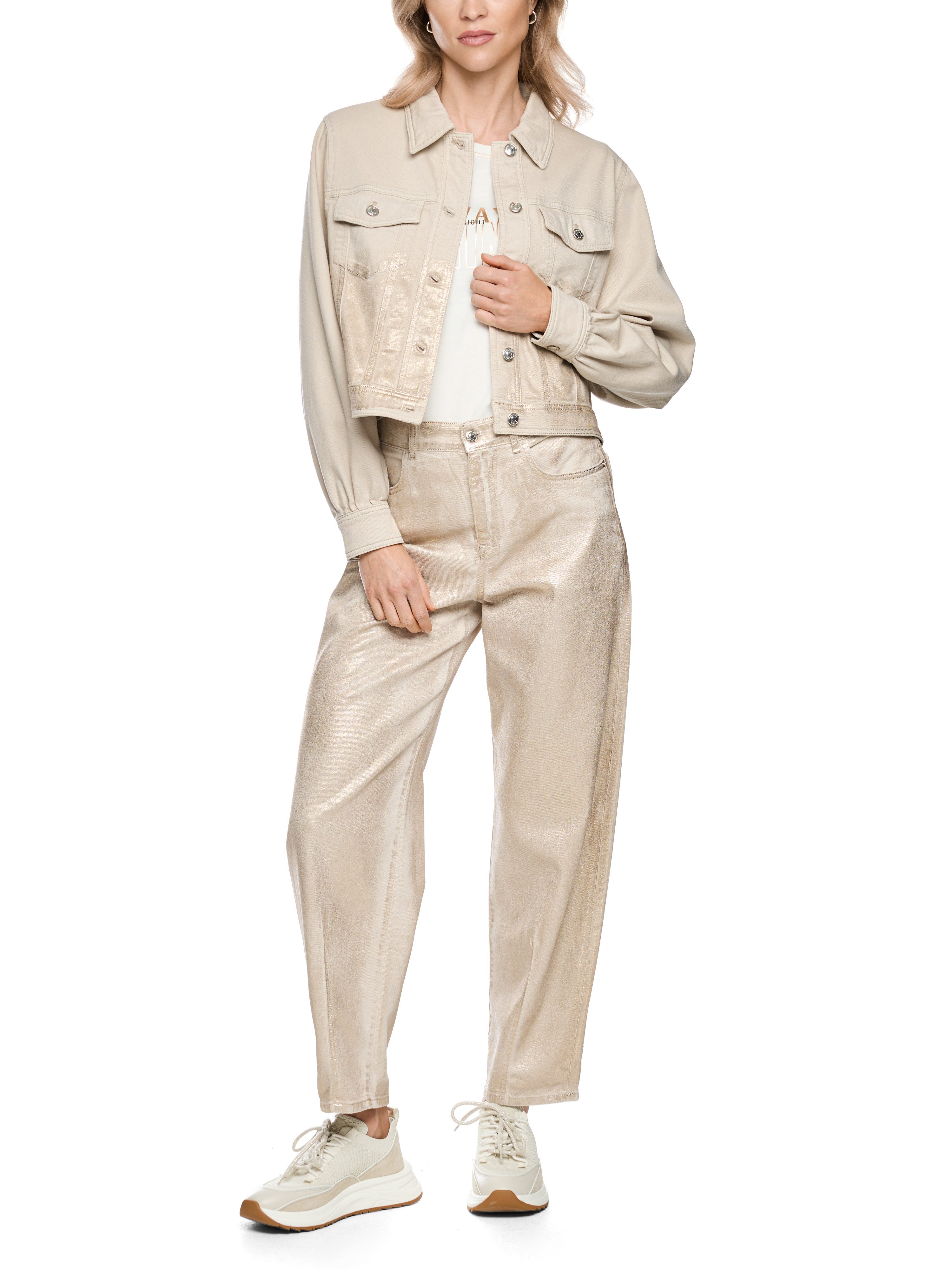 Marc Cain Jeansjacke Golden Hour Premium Damenmode mit Gold-Finish – Bild 4 von 5