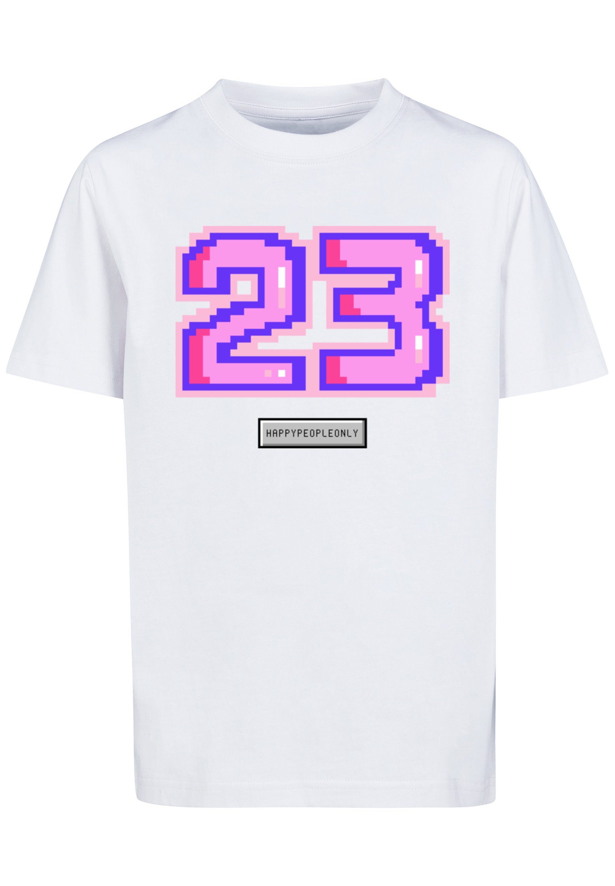Print Pixel T-Shirt pink 23 weiß F4NT4STIC