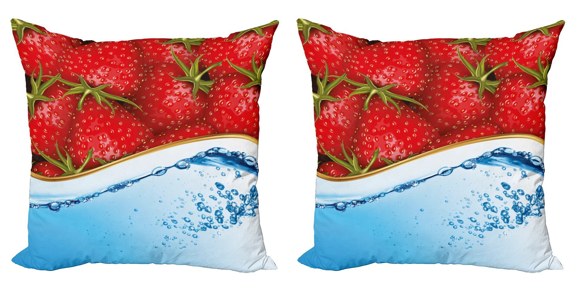 Kissenbezüge Modern Accent Erdbeere Sommer-Frucht Doppelseitiger und Stück), (2 Digitaldruck, Wasser Abakuhaus