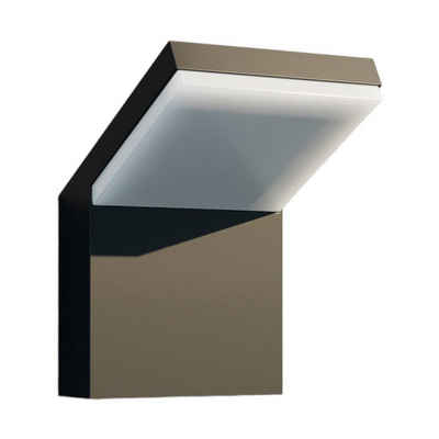 Arcchio LED Außen-Wandleuchte Yolena, LED-Leuchtmittel fest verbaut, warmweiß, Modern, Aluminium, Polycarbonat, dunkelgrau, weiß, 1 flammig, inkl.
