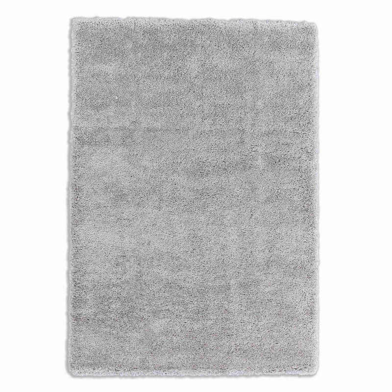 Hochflor-Teppich SAVAGE Teppich Wohnzimmer, SCHÖNER WOHNEN-Kollektion, Rechteckig, Höhe: 45 mm, 67 x 130 cm in Silber