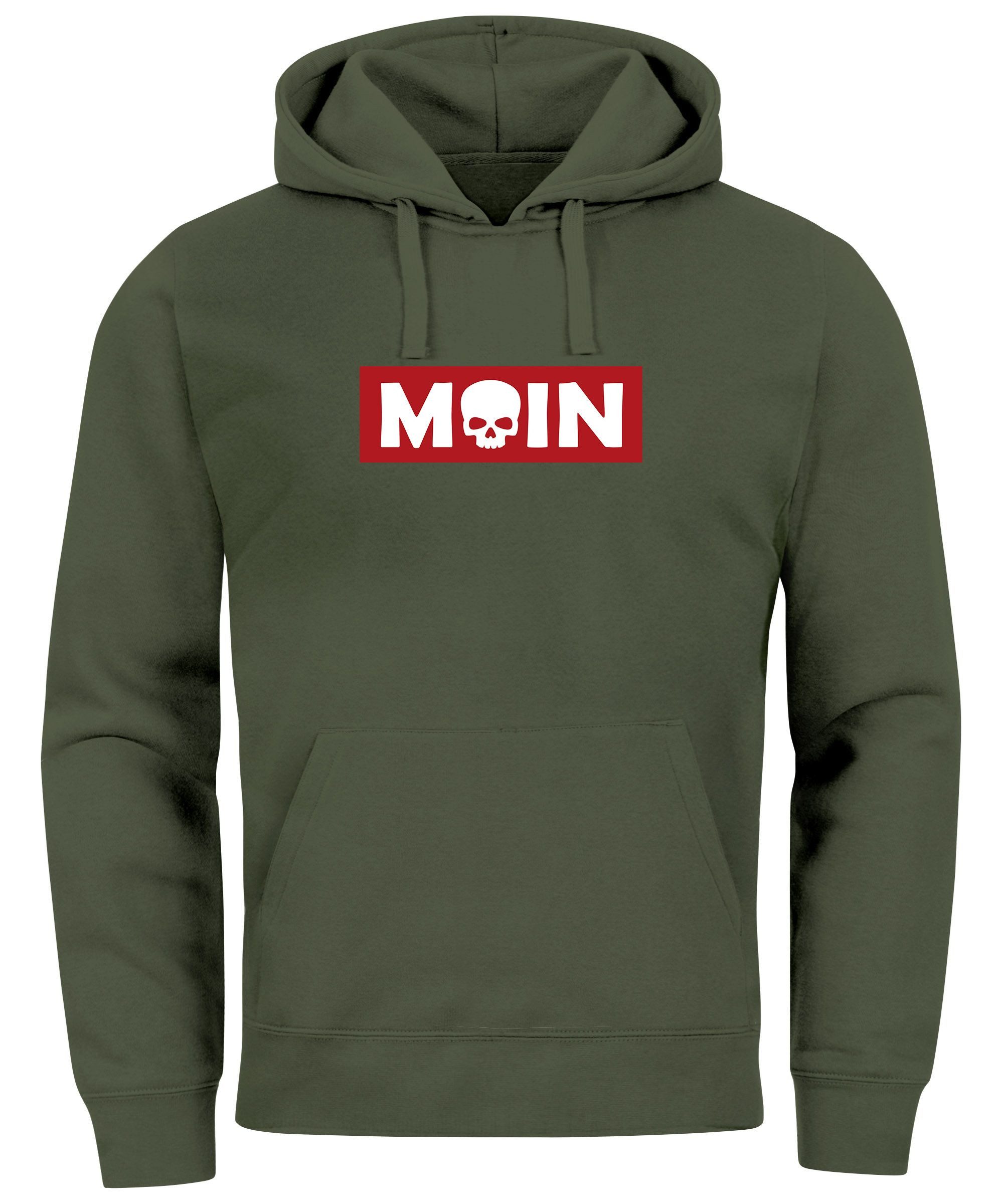 Neverless Hoodie Hoodie Herren Schriftzug Moin günstig online kaufen