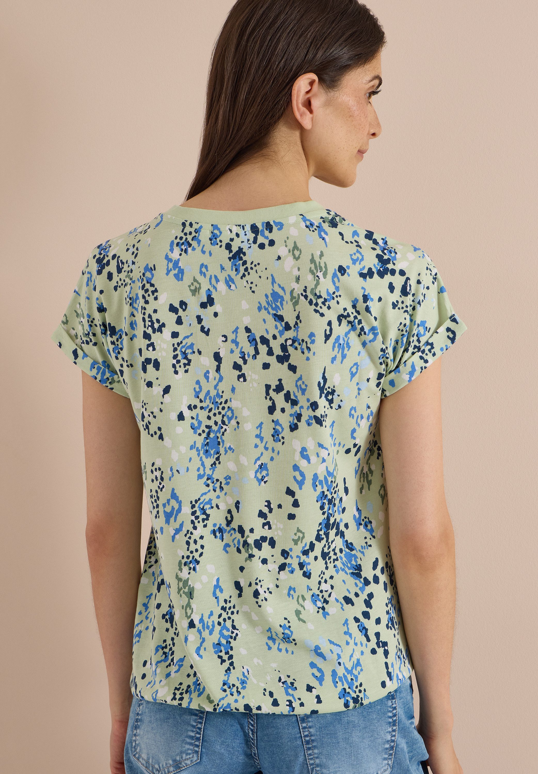 CECIL Kurzarmshirt Sommershirt mit grafischem Muster